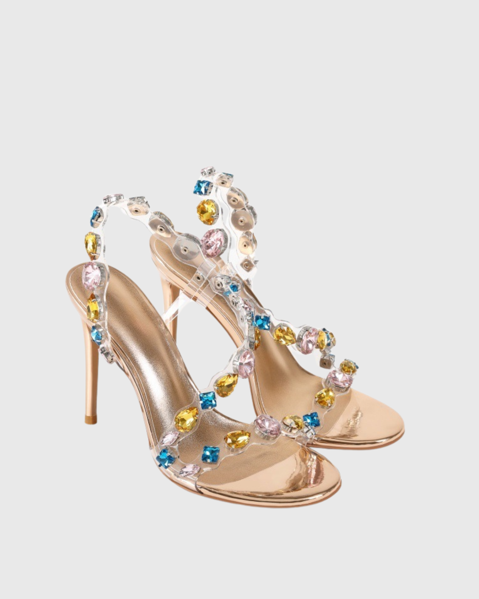 Leeann Gem Strap Sandals In Gold