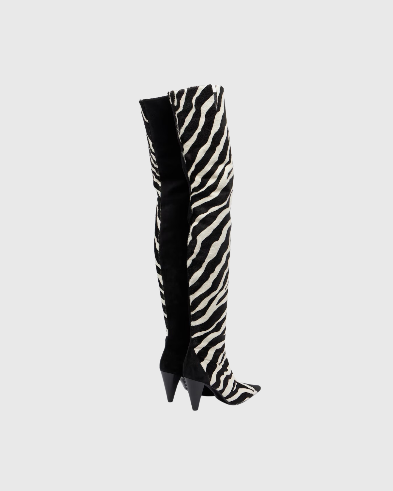 Laquinta Zebra Print Over The Knee Boots In Black