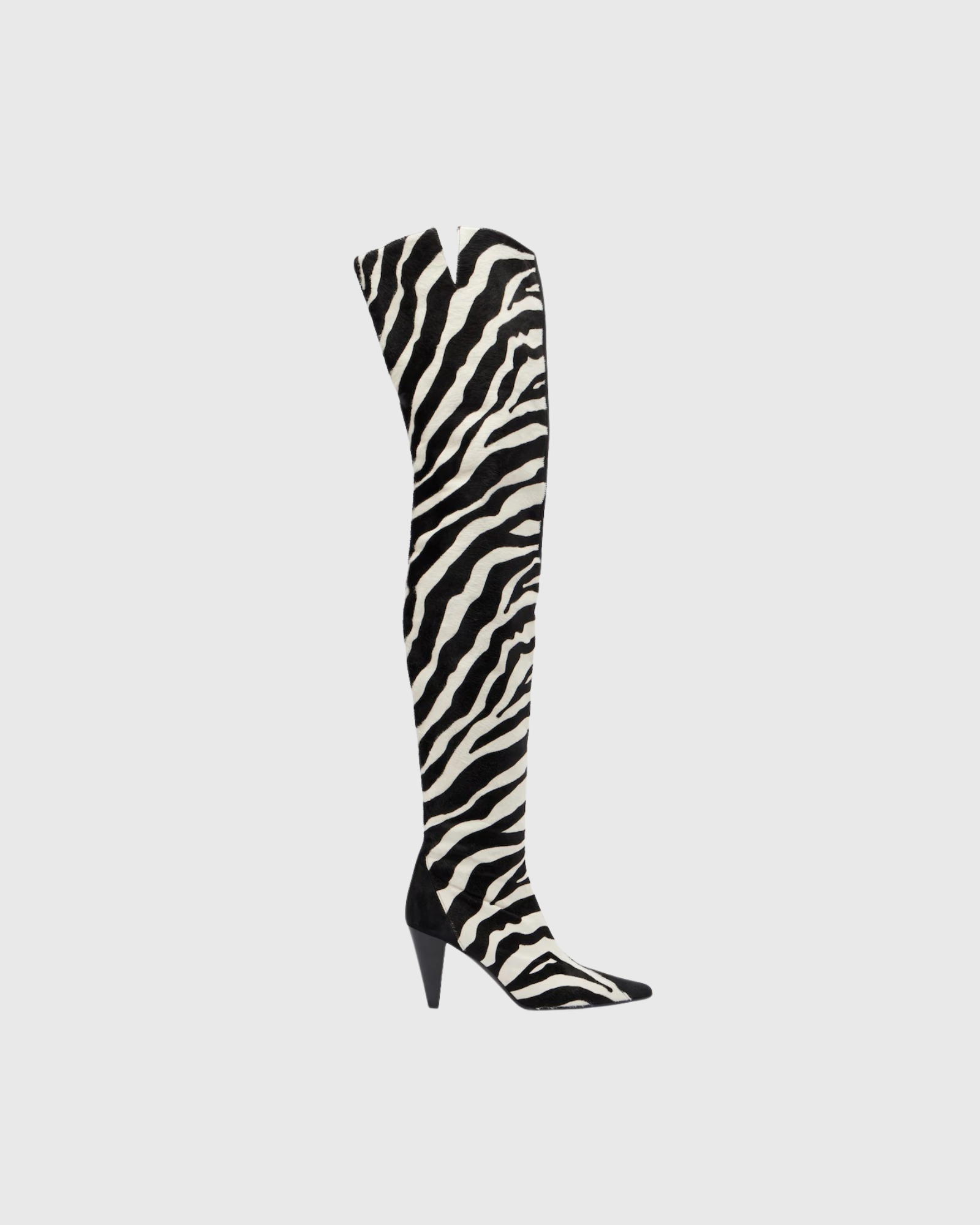 Laquinta Zebra Print Over The Knee Boots In Black