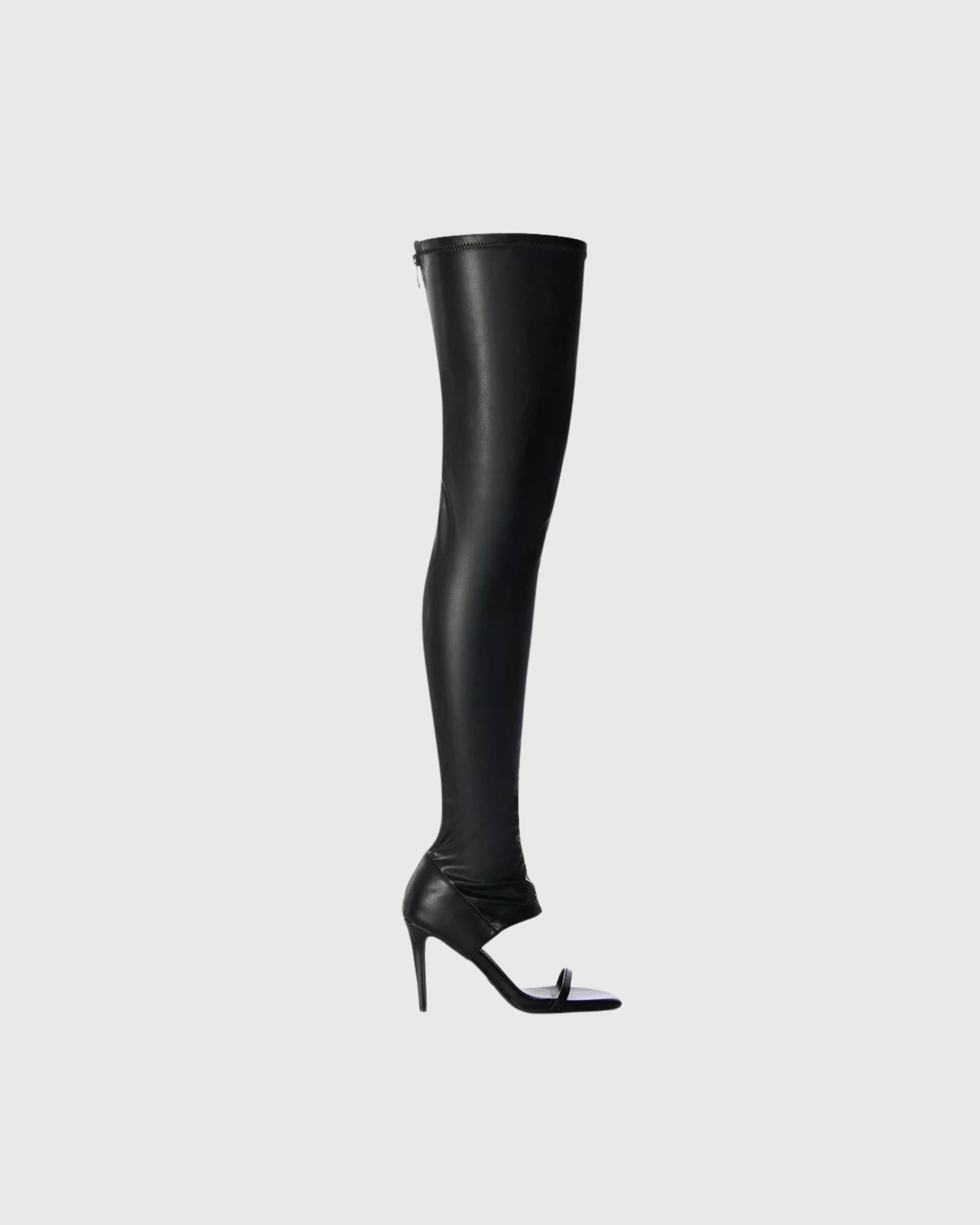 Laraine Leather Over The Knee Sandal Boots In Black