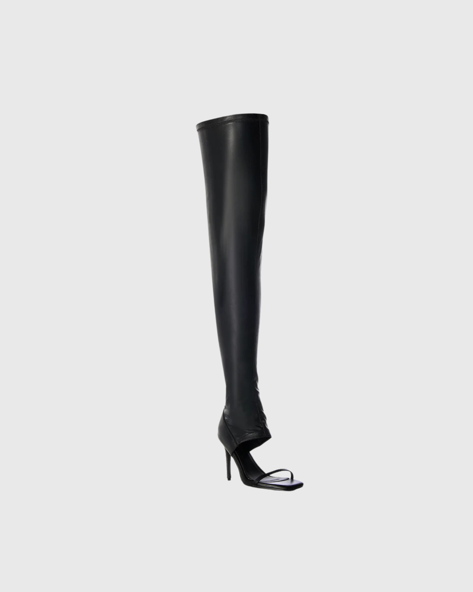 Laraine Leather Over The Knee Sandal Boots In Black