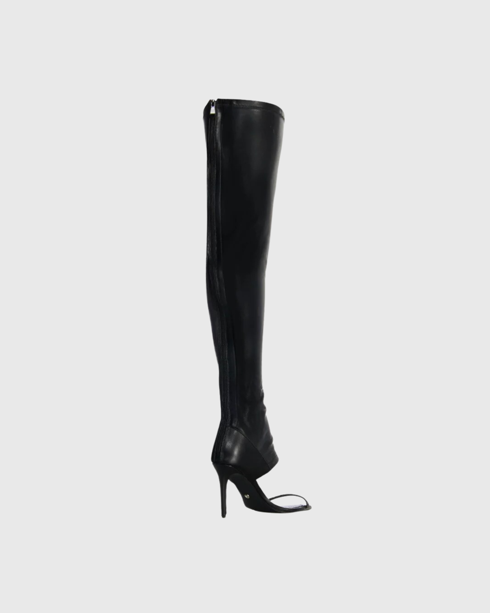 Laraine Leather Over The Knee Sandal Boots In Black