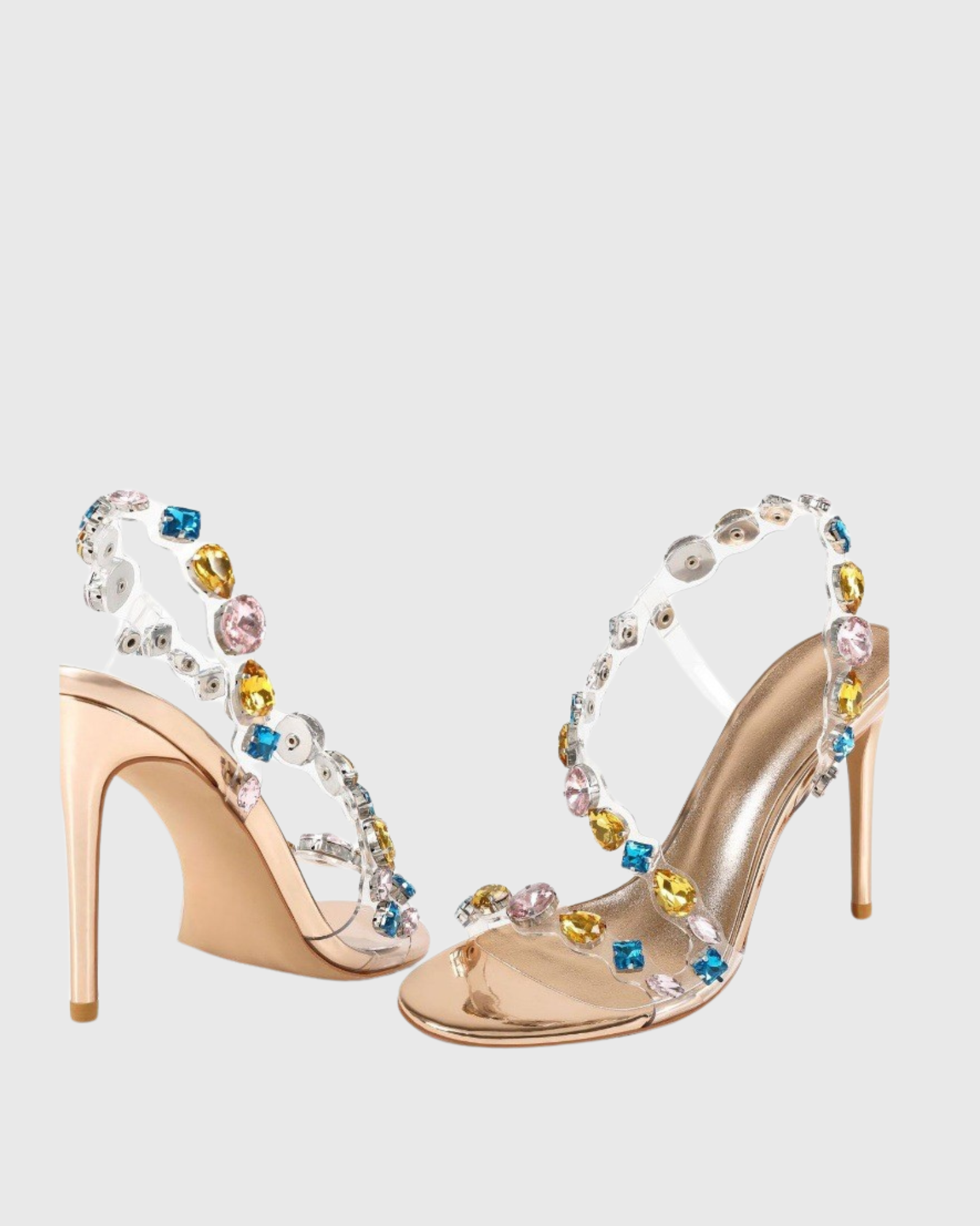 Leeann Gem Strap Sandals In Gold