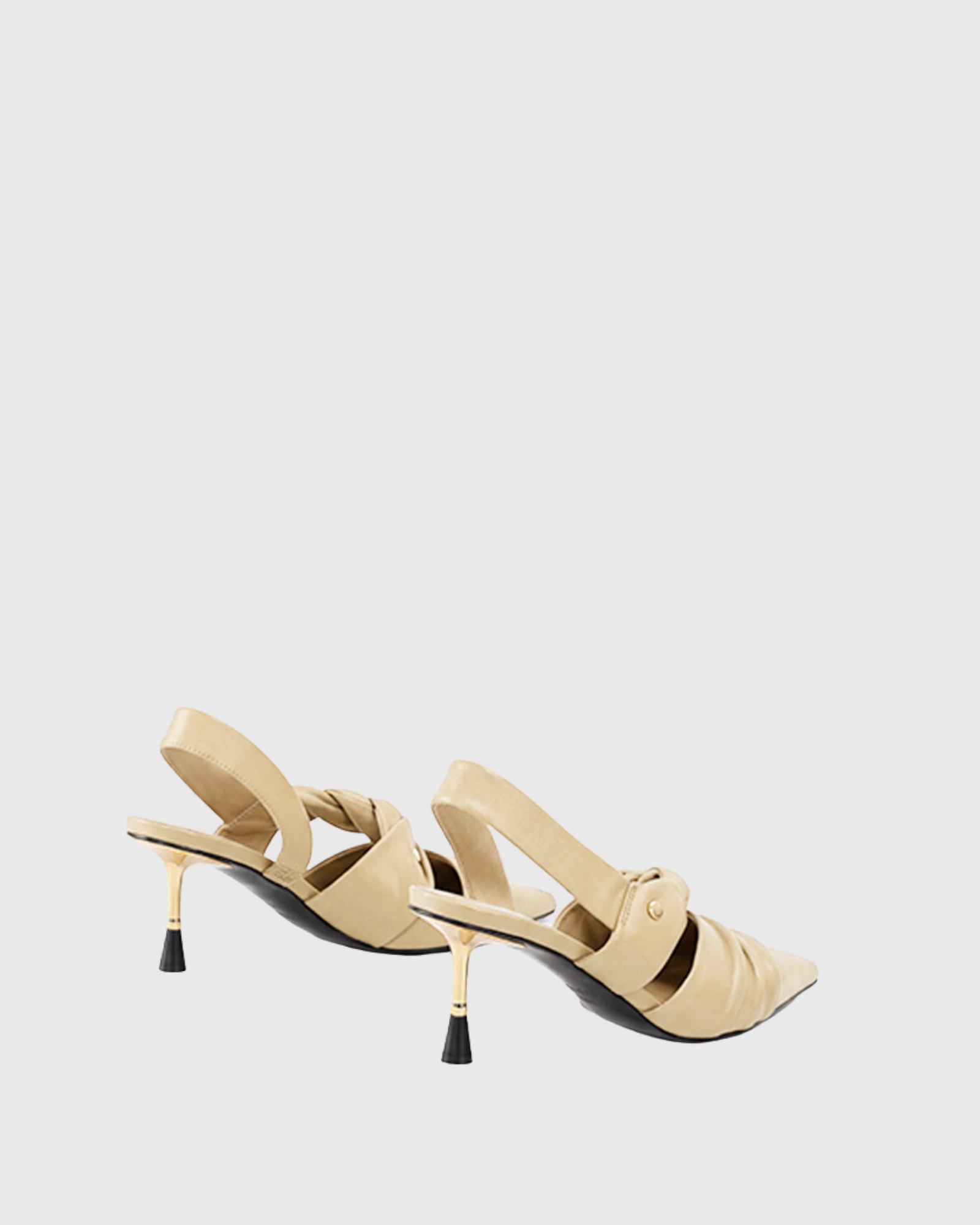 Joy Ruched Slingback Pumps In Yellow