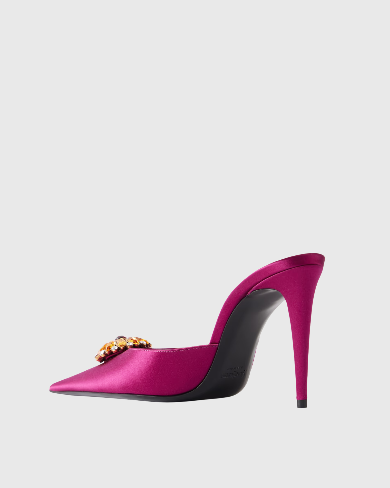 Milka Rhinestone Flower Mules In Hot Pink