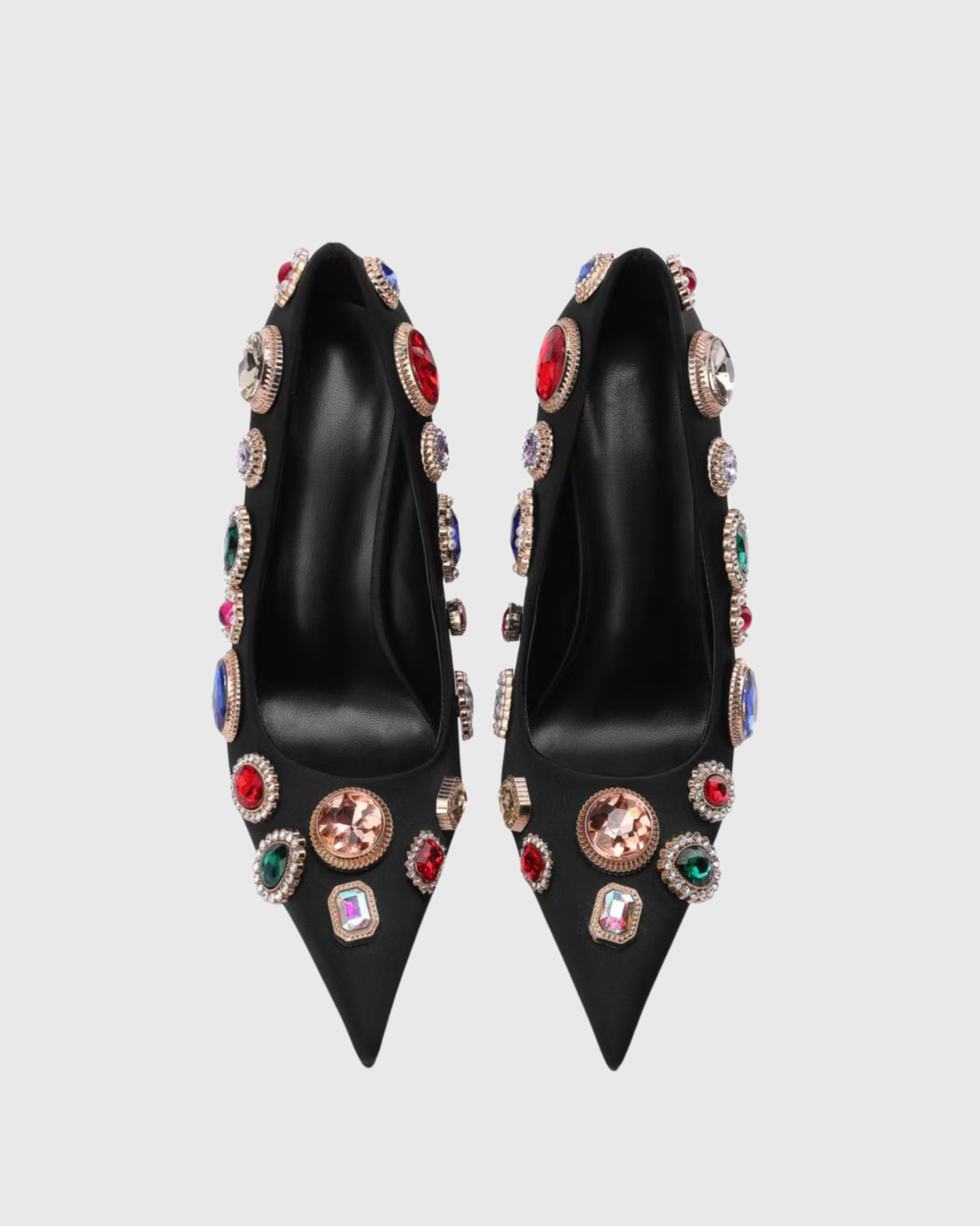 Necla Gem Satin Pumps In Black