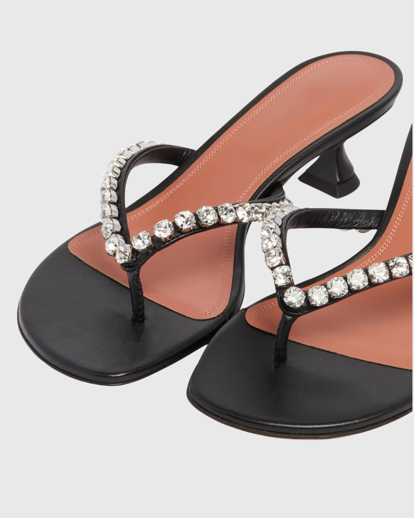 Ikram Rhinestone Thong Mules In Black