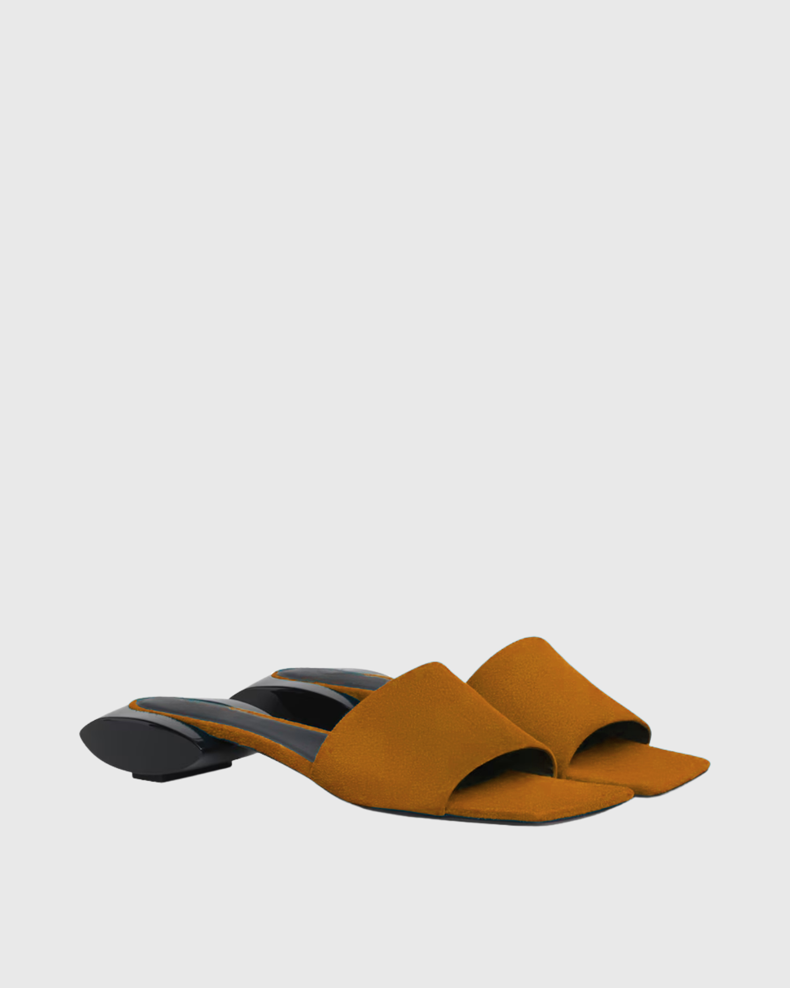 Adalindis Square Toe Block Heel Sandals In Brown