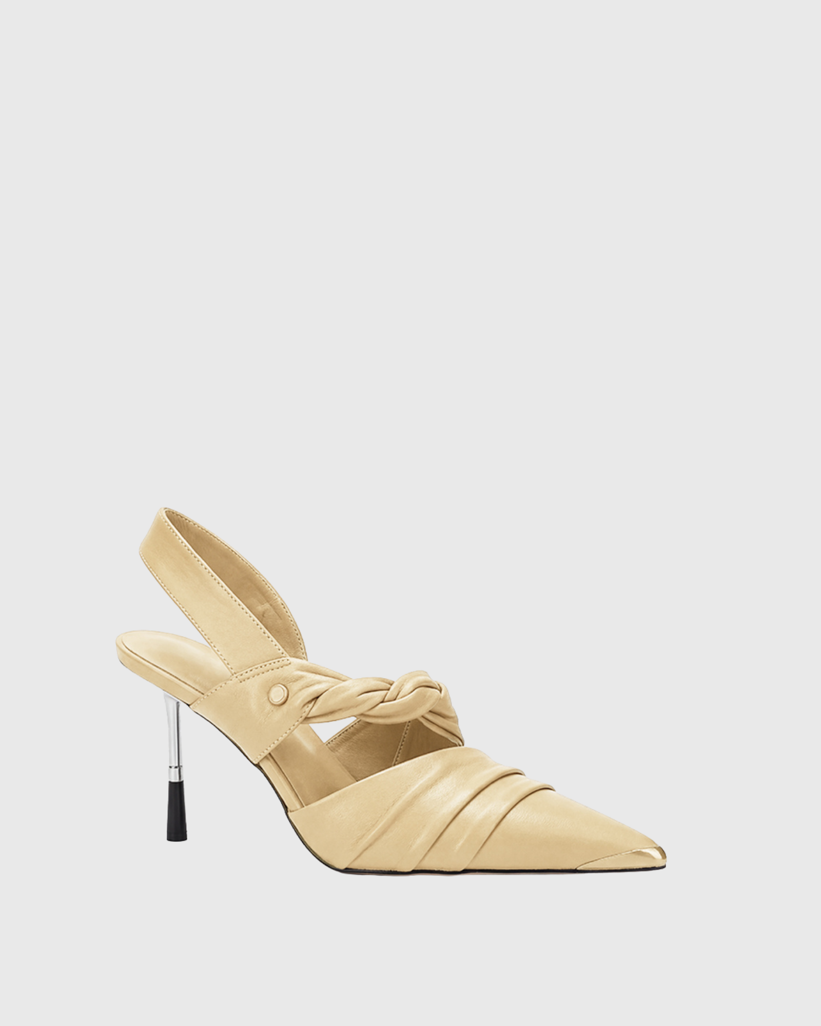 Joy Ruched Slingback Pumps In Yellow