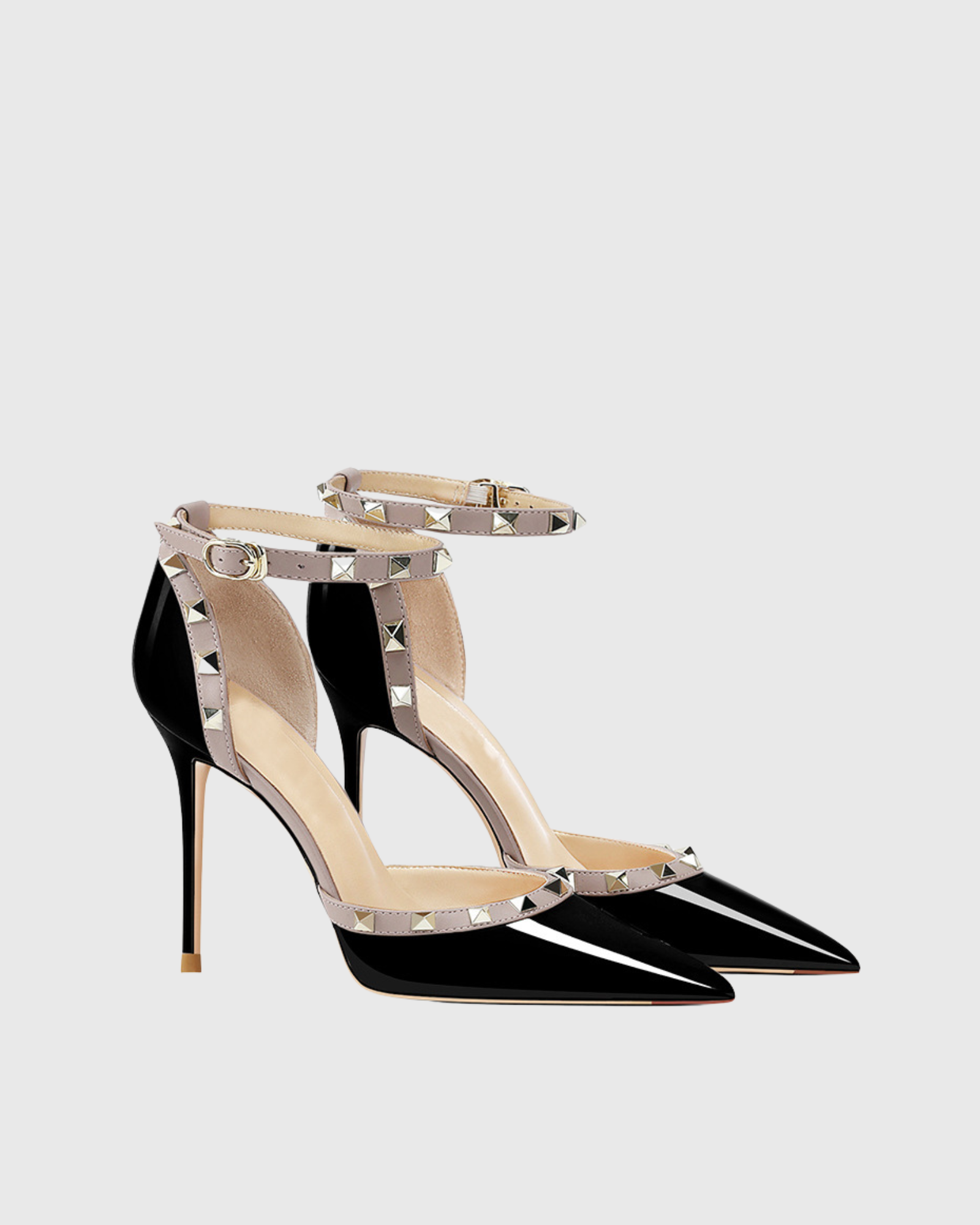 Leesa Rivet Strap Pumps In Black