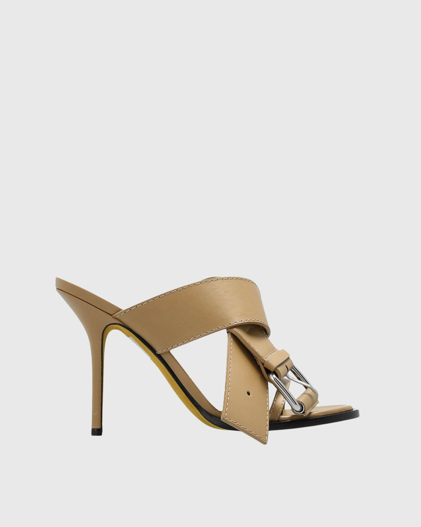 Luise Buckle Strap Mules In Beige