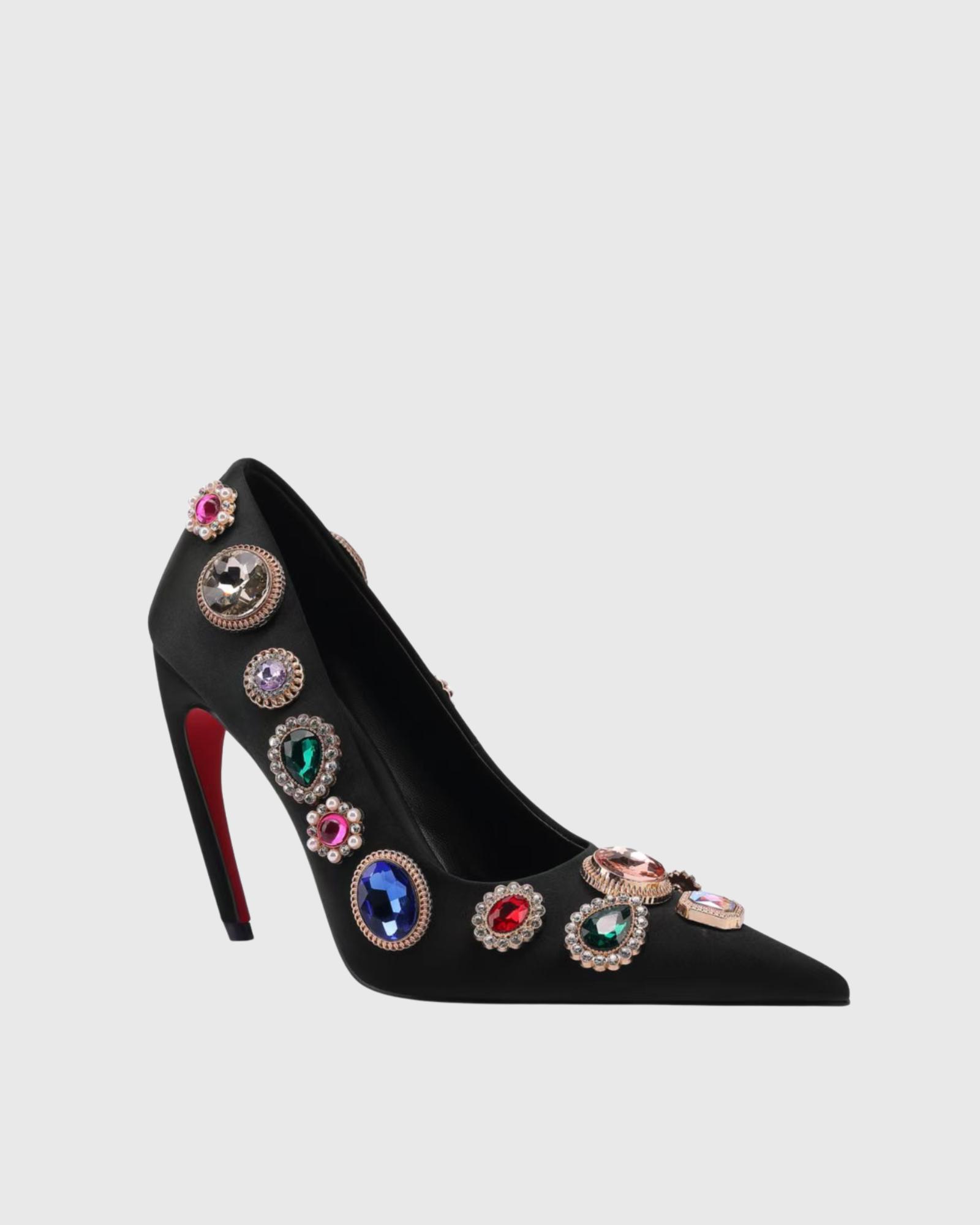 Necla Gem Satin Pumps In Black