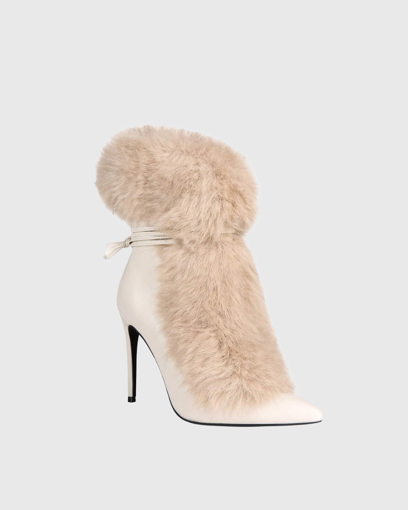 Larisa Faux Fur Ankle Boots In White