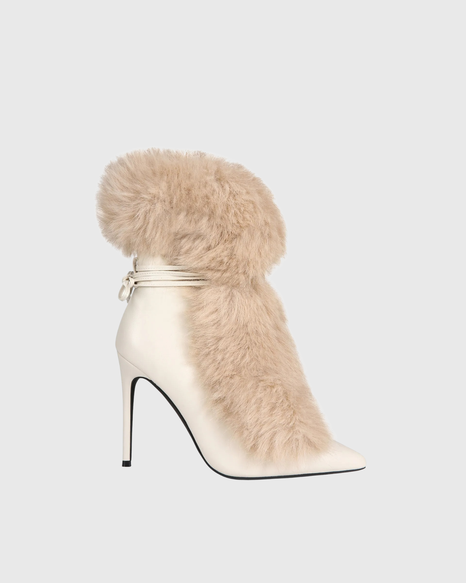 Larisa Faux Fur Ankle Boots In White