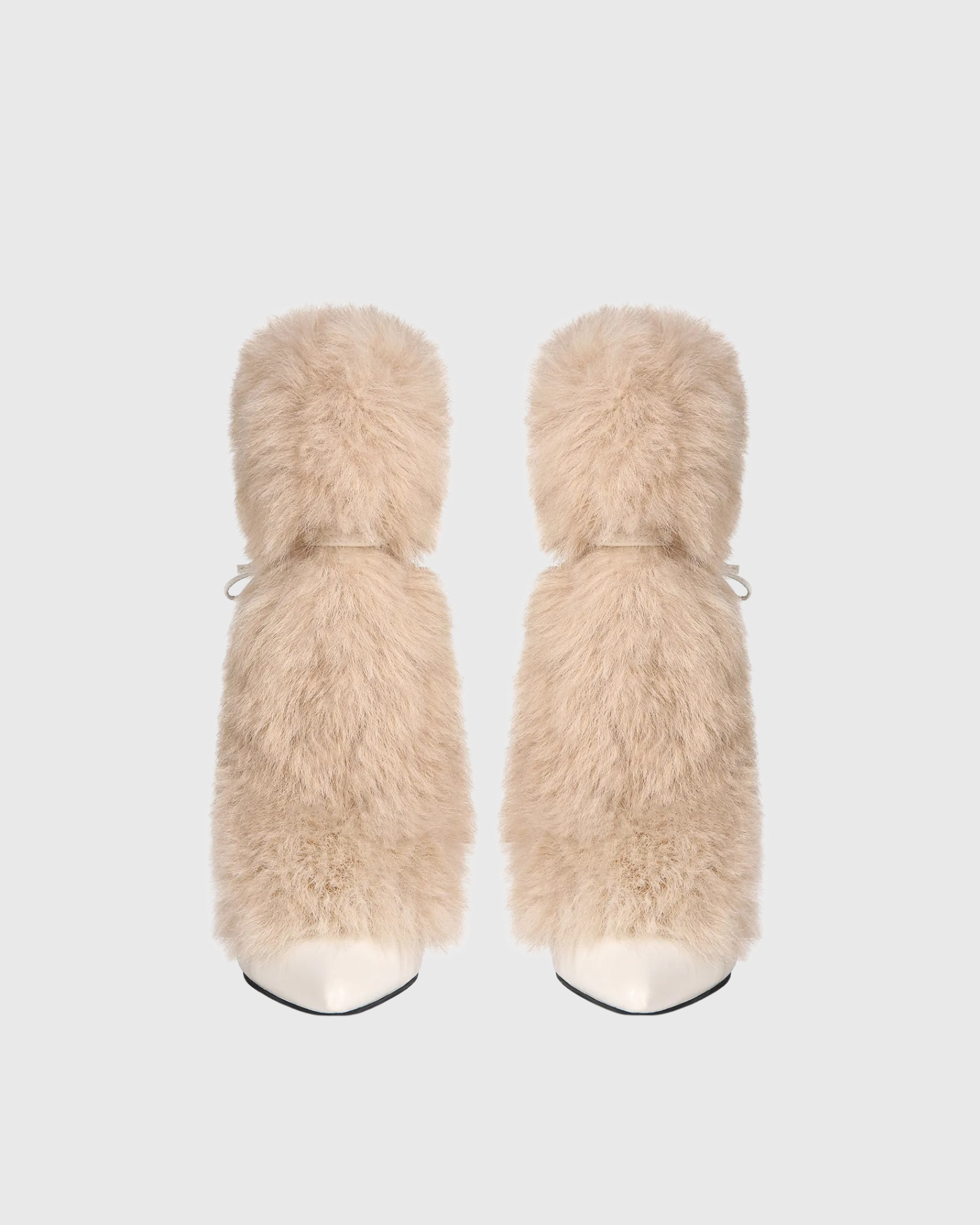 Larisa Faux Fur Ankle Boots In White