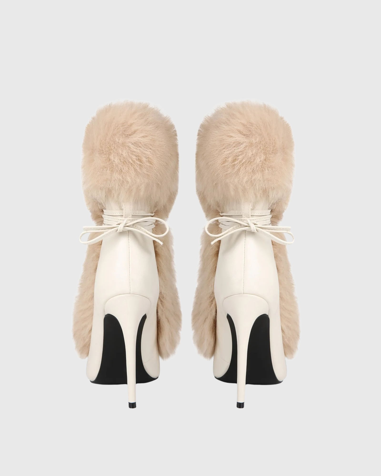 Larisa Faux Fur Ankle Boots In White