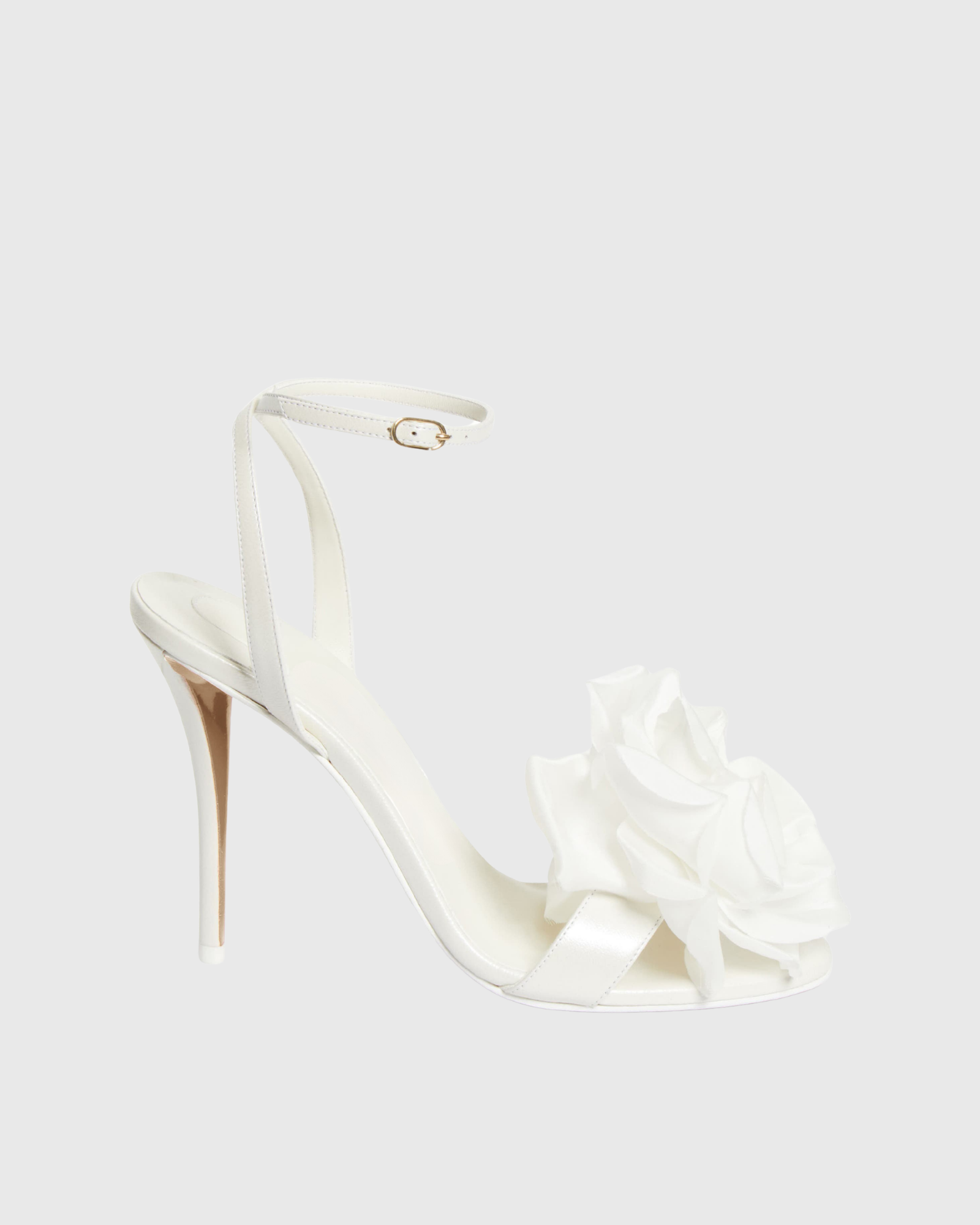 Lam Flower Strap Sandals In White