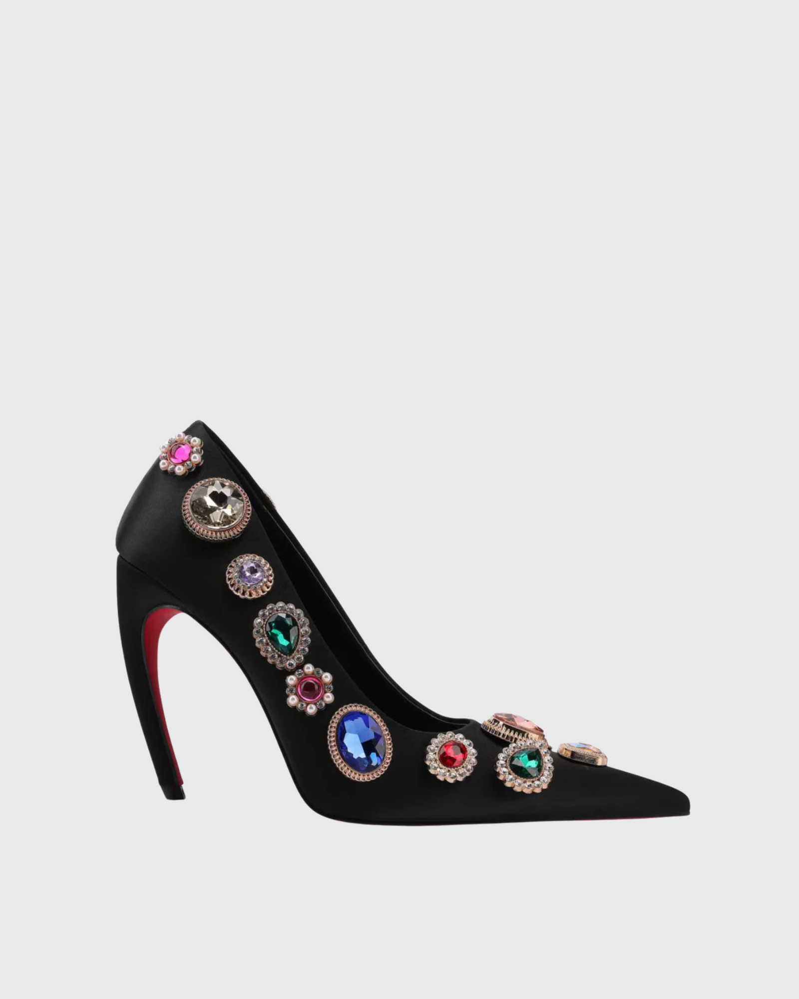 Necla Gem Satin Pumps In Black