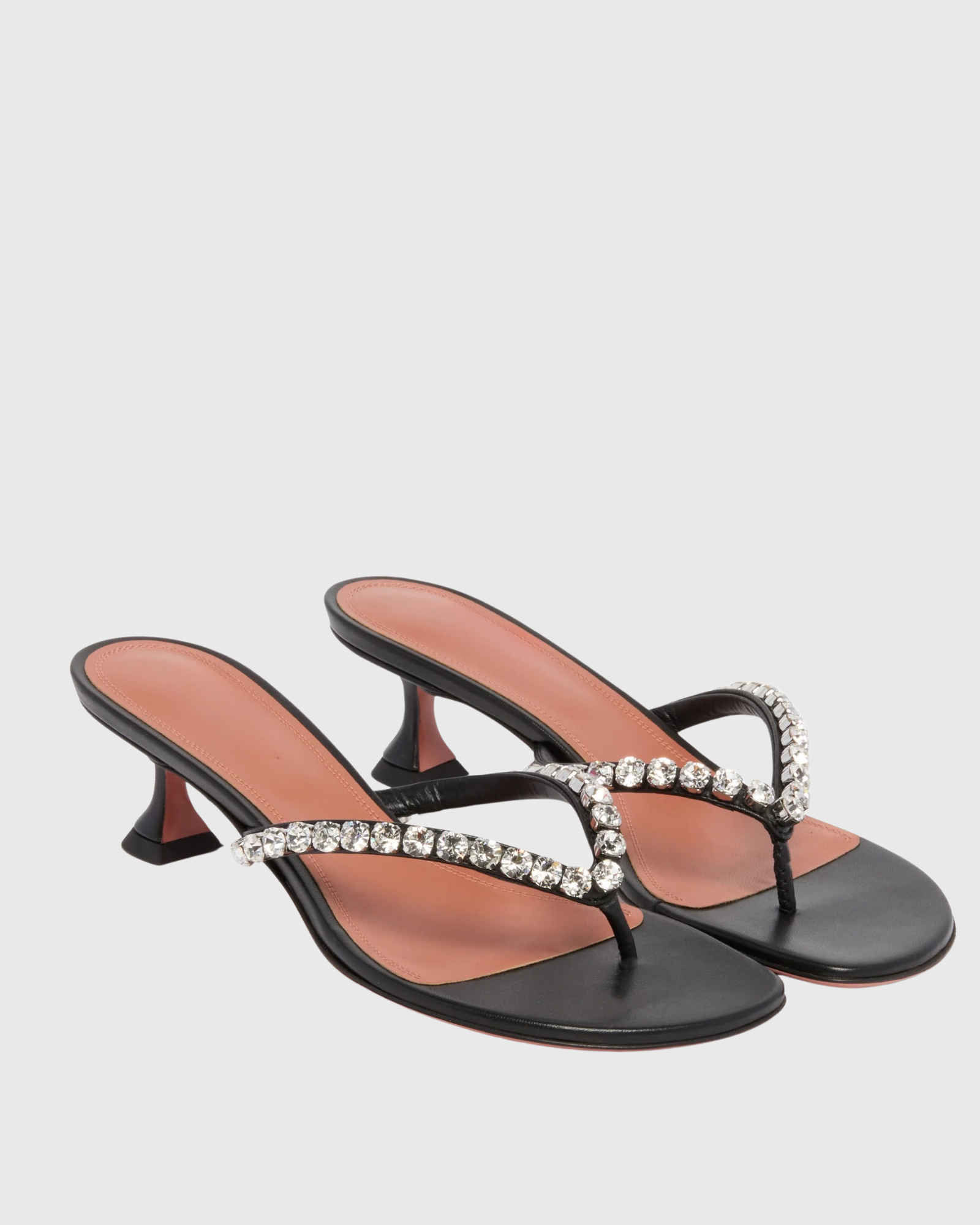 Ikram Rhinestone Thong Mules In Black