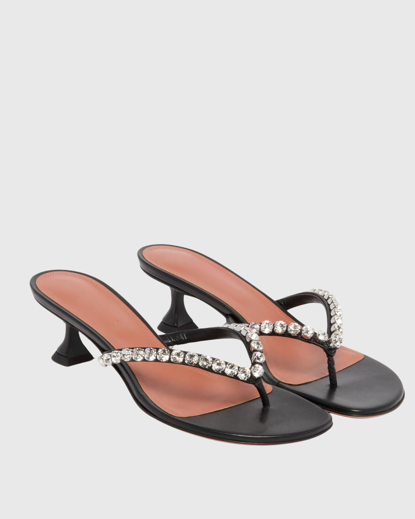 Ikram Rhinestone Thong Mules In Black