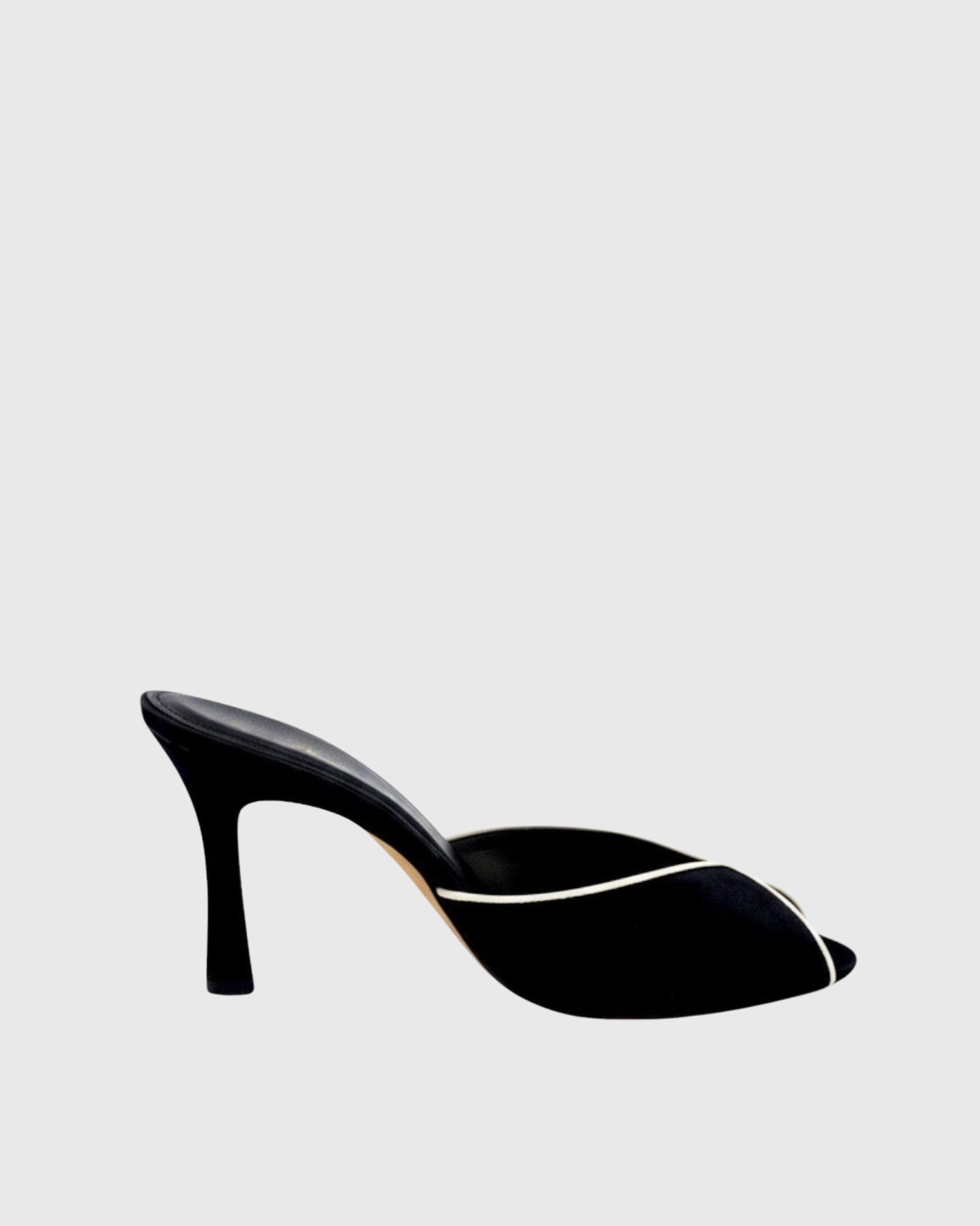 Kairi Contrast Trim Peep Toe Mules