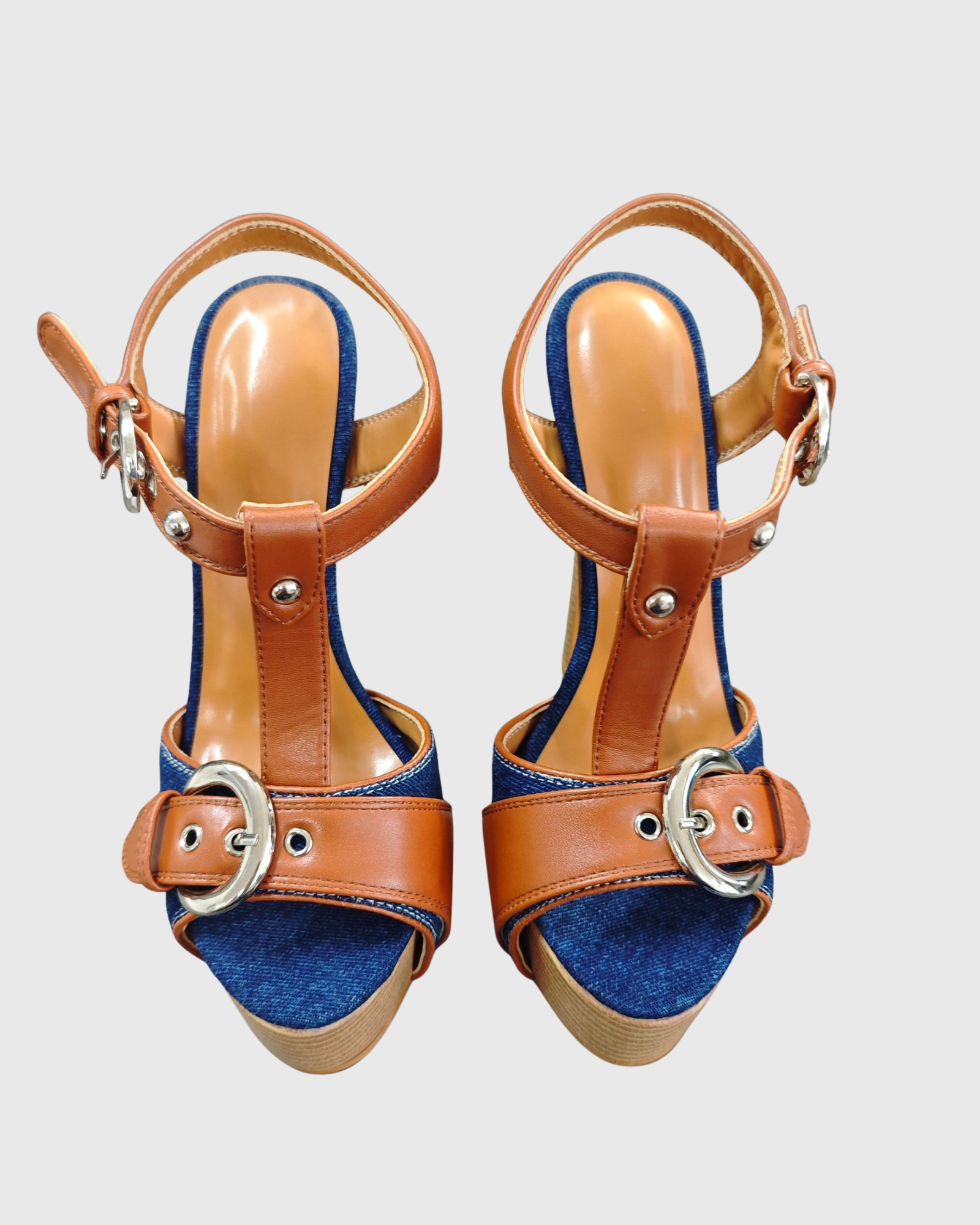 Nacera Colorblock Buckle Strap Platform Sandals