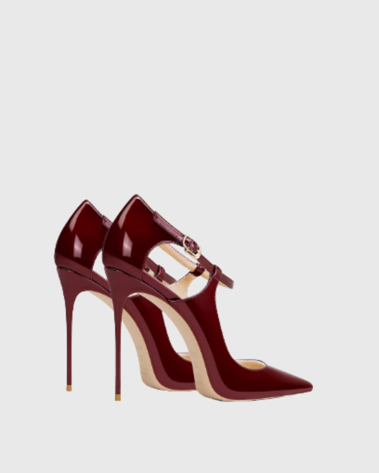 Fern Side Cut Leather Pumps In Red