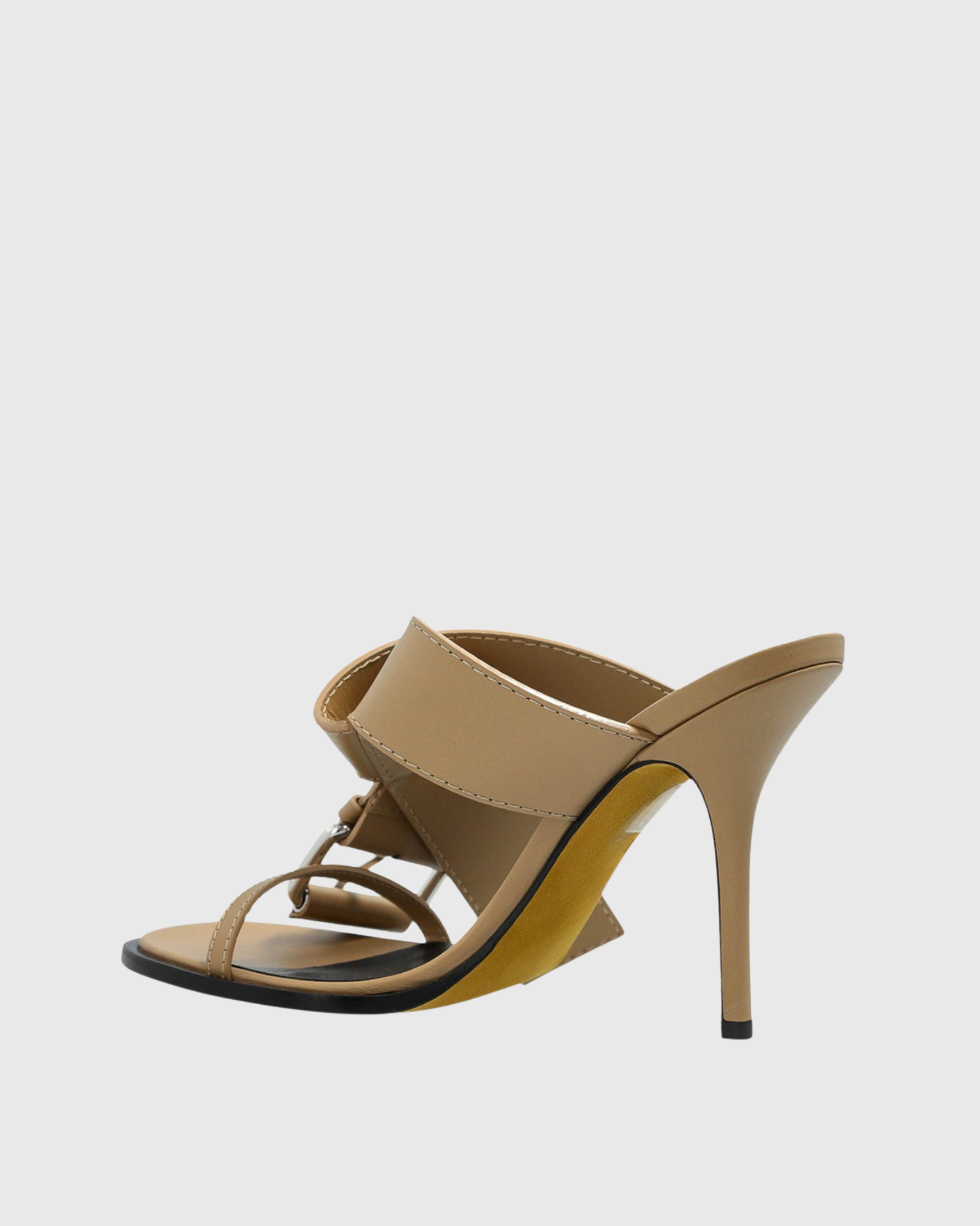 Luise Buckle Strap Mules In Beige
