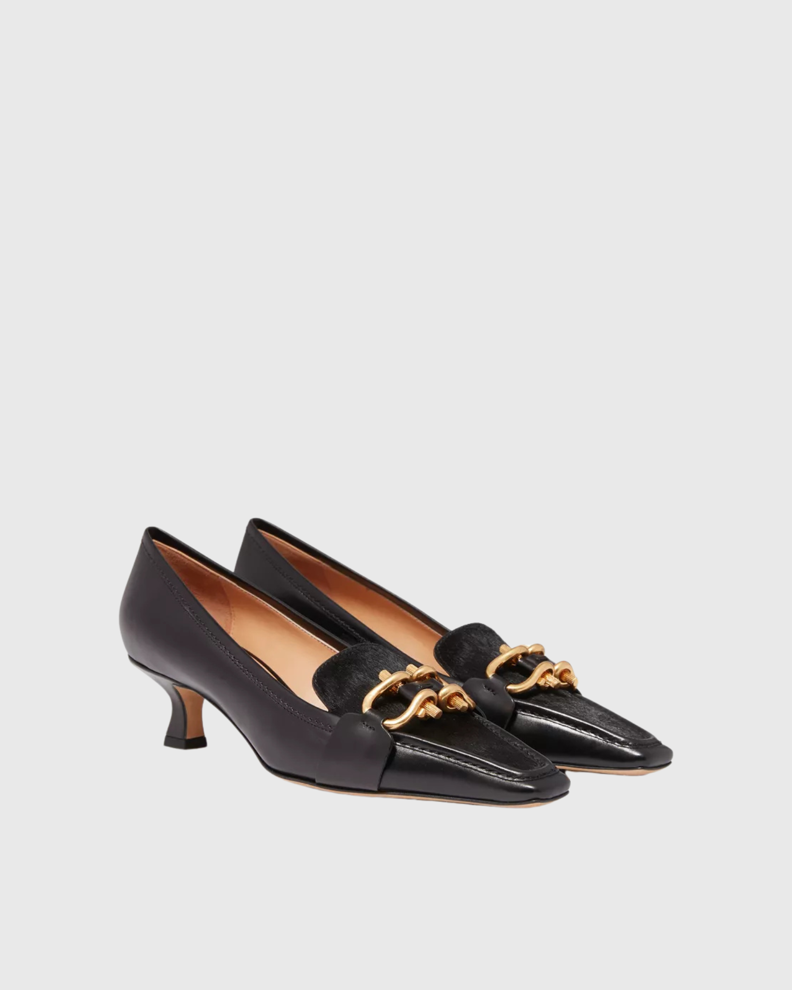 Ebere Buckle Kitten Heels In Black