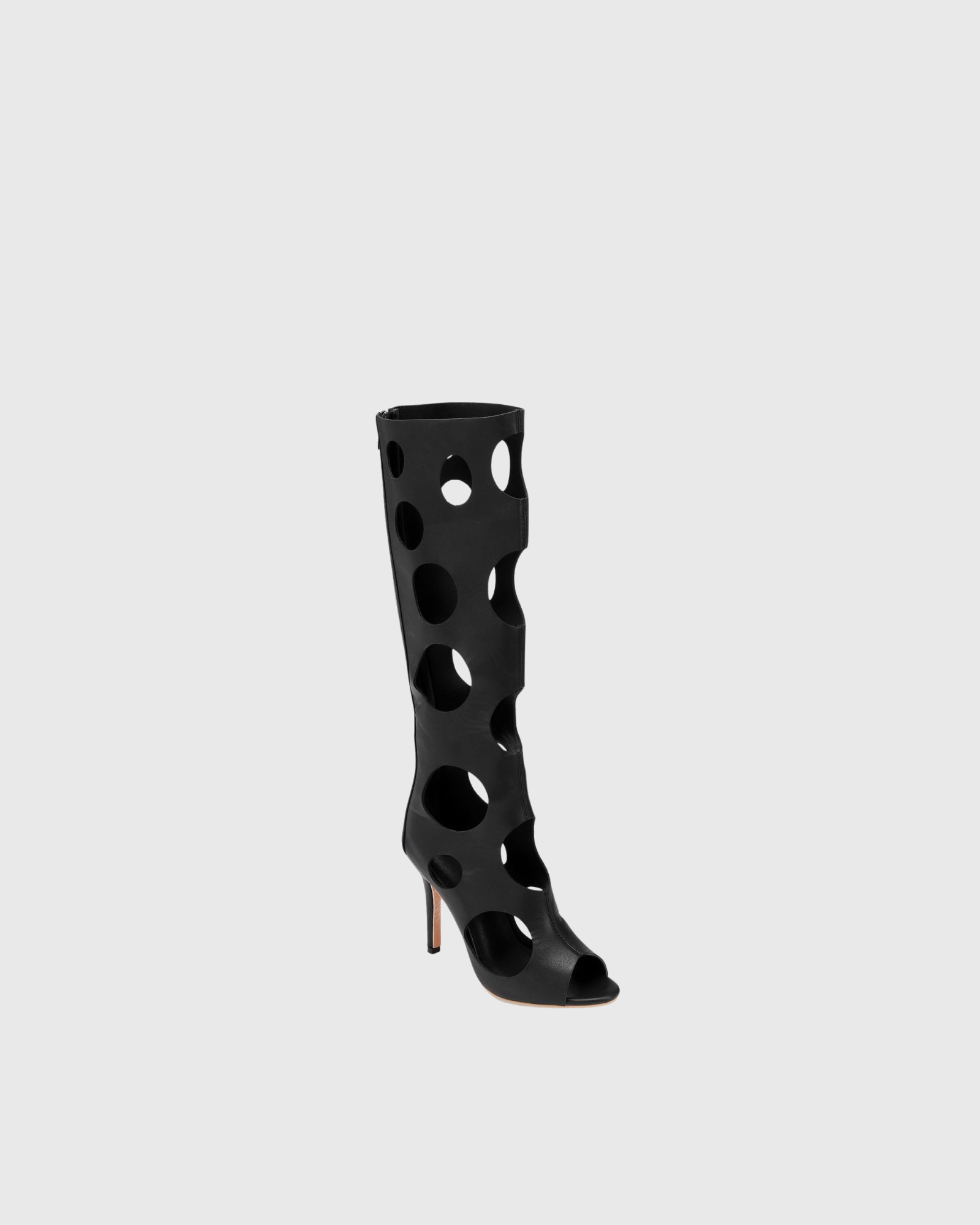 Brunilda Cutout Polka Dot Gladiator Boots In Black