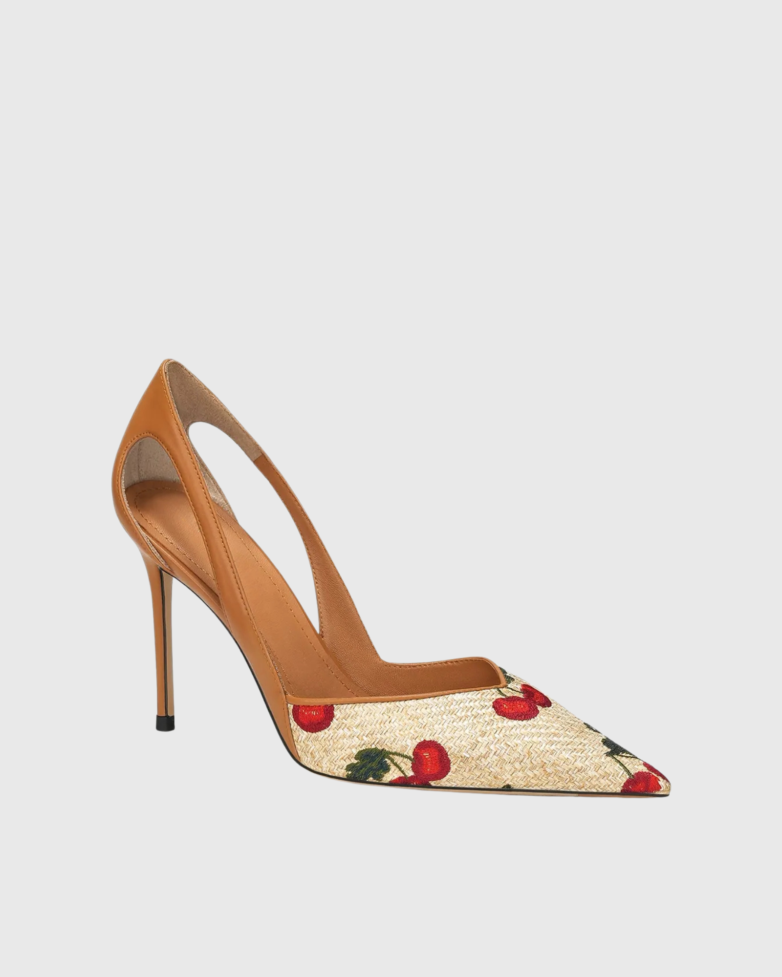 Saima Cutout Woven Cherry Pumps