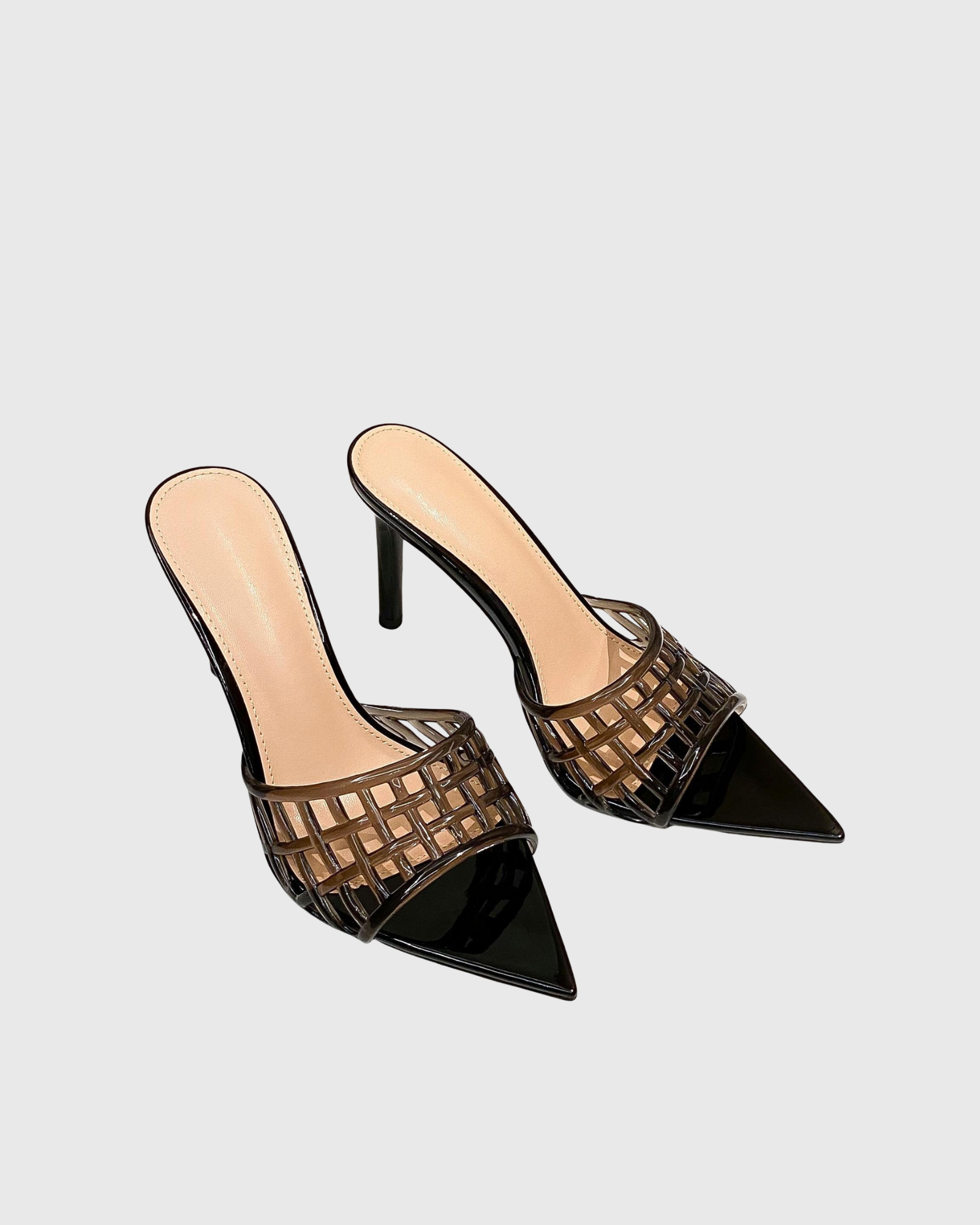 Vasha Cage Mules In Black