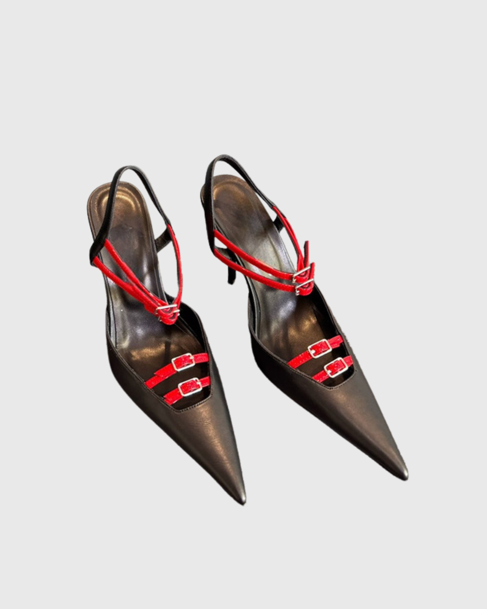 Rhea Strap Bow Slingback Pumps in Black