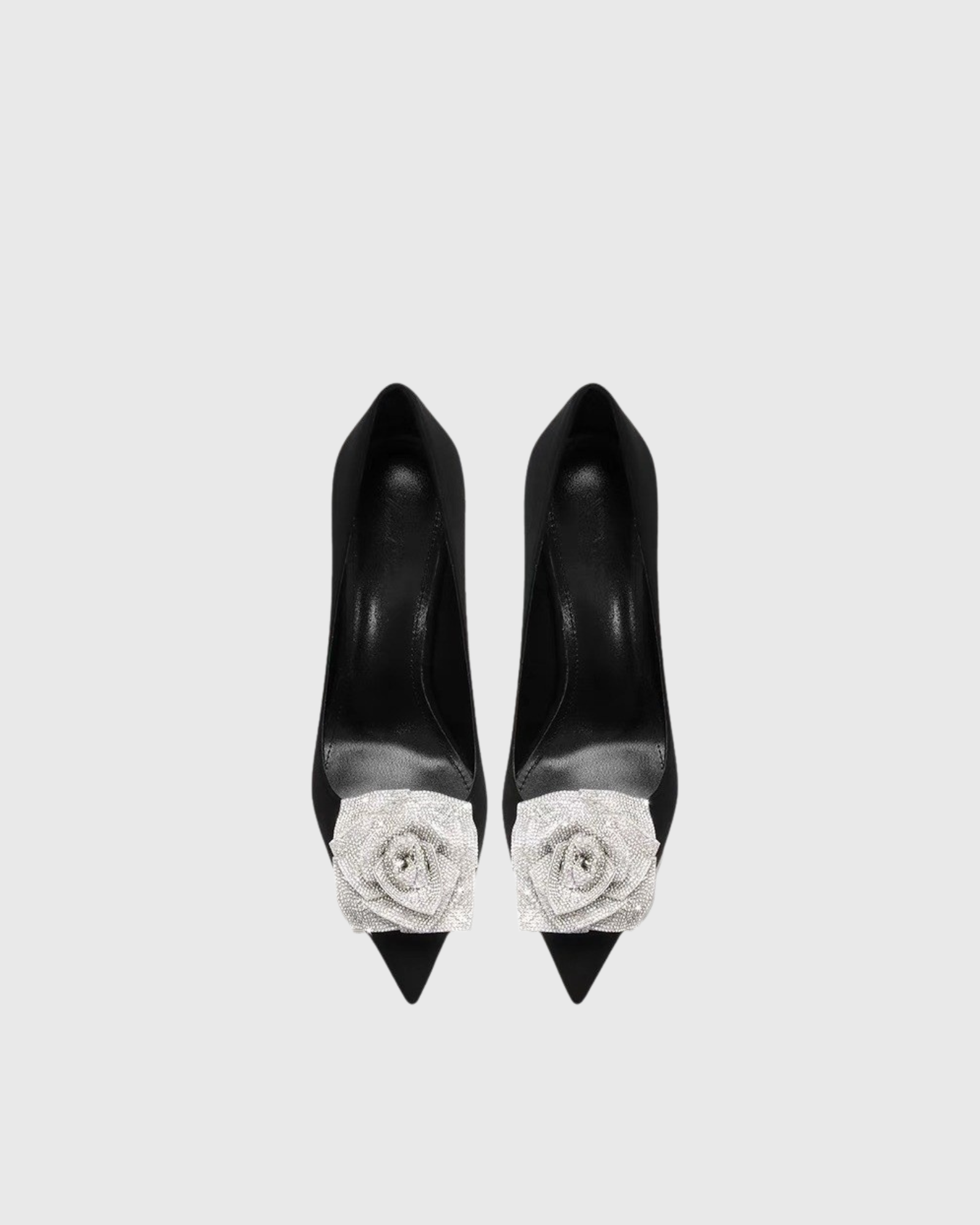 Zadie Rhinestone Flower Velvet Pumps