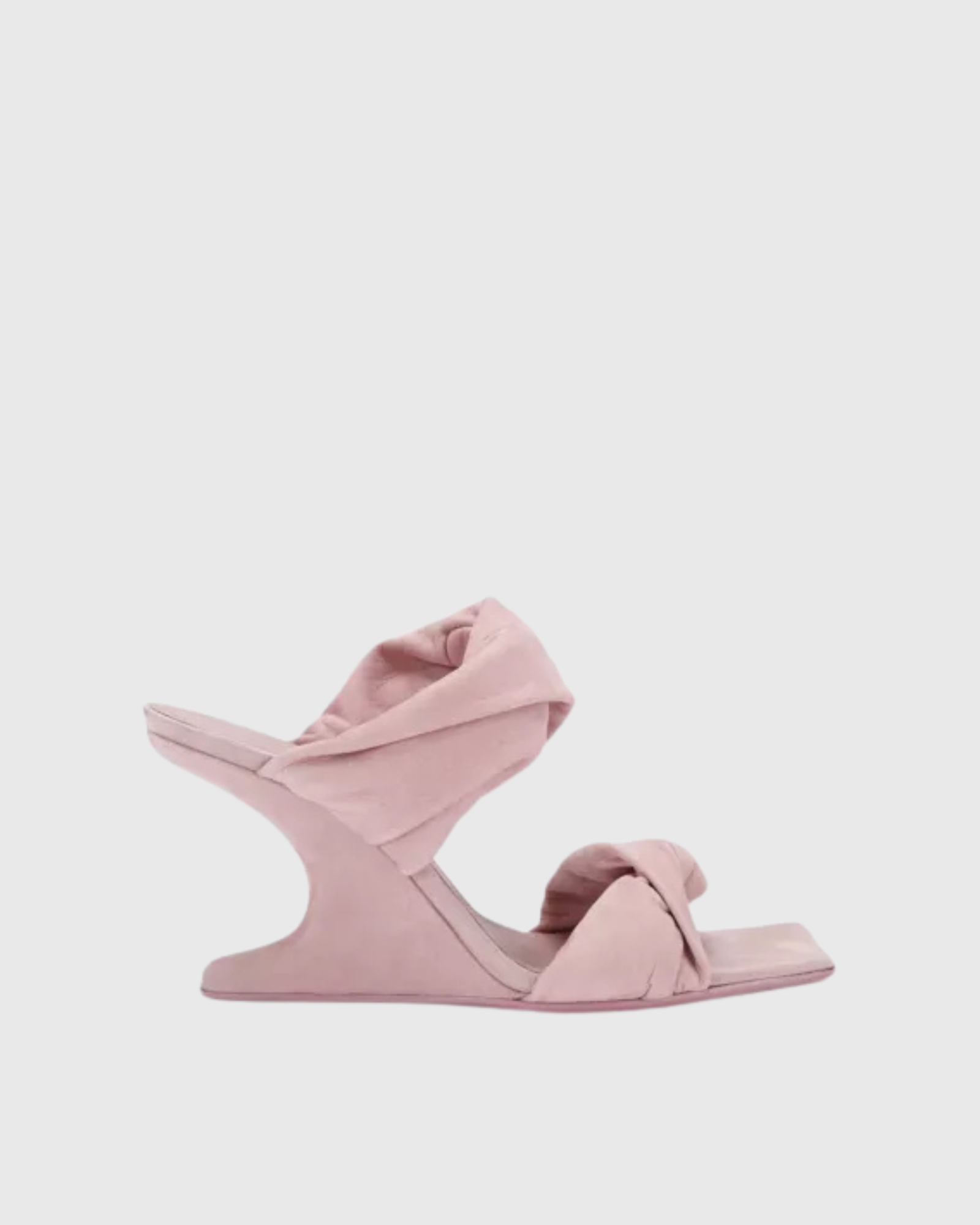 Giuseppa Twisted Wedge Mules In Blush
