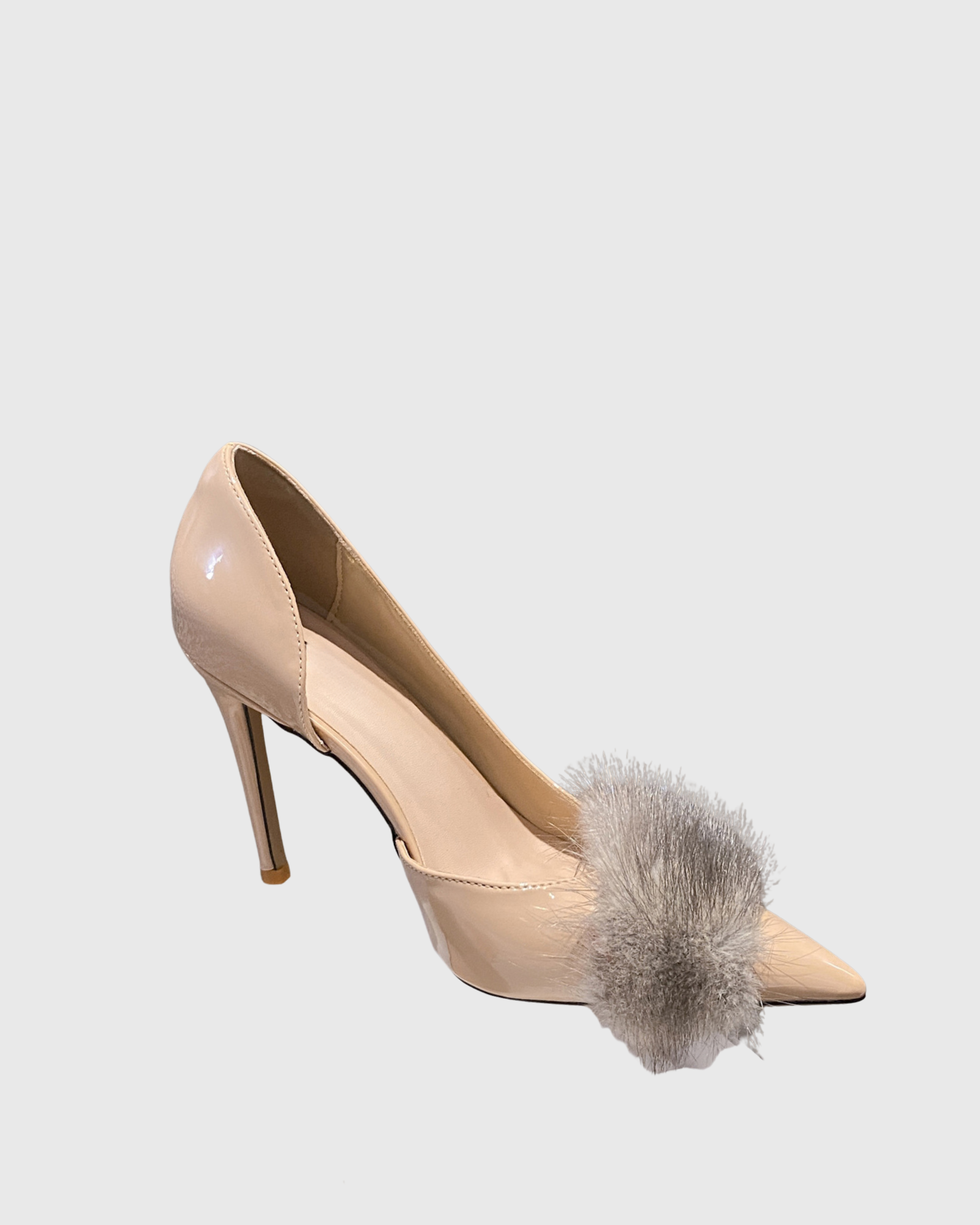 Clarke Fur Pointed Toe Pumps In Beige