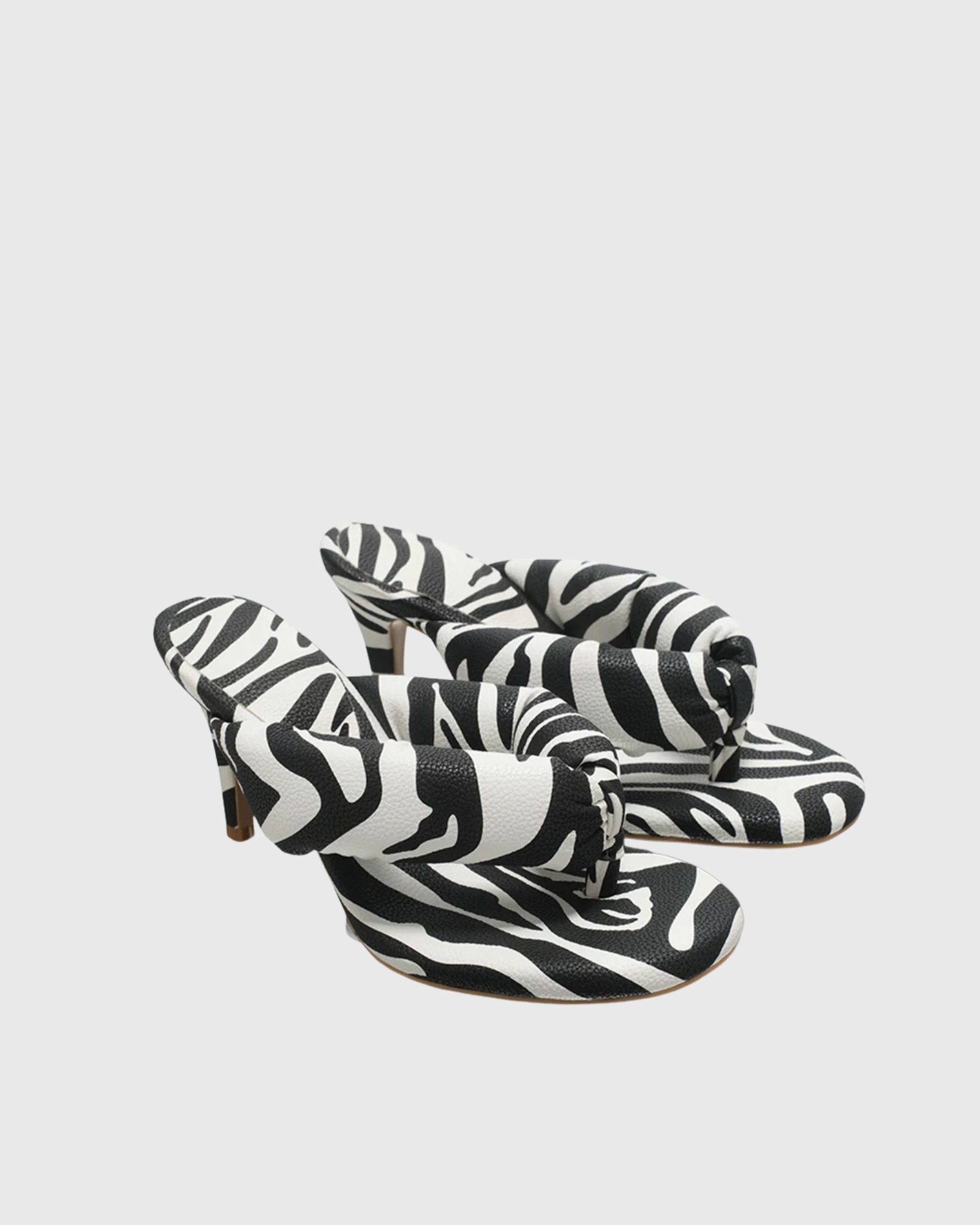 Alessia Thong Mules In Zebra Print