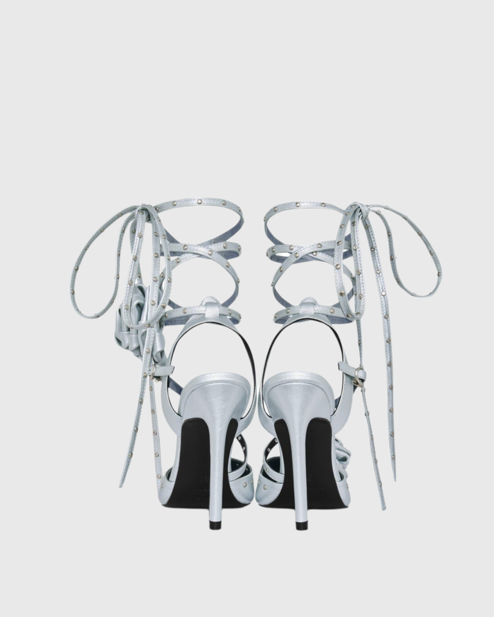 Fontaine Rose Lace Up Sandals In Silver 