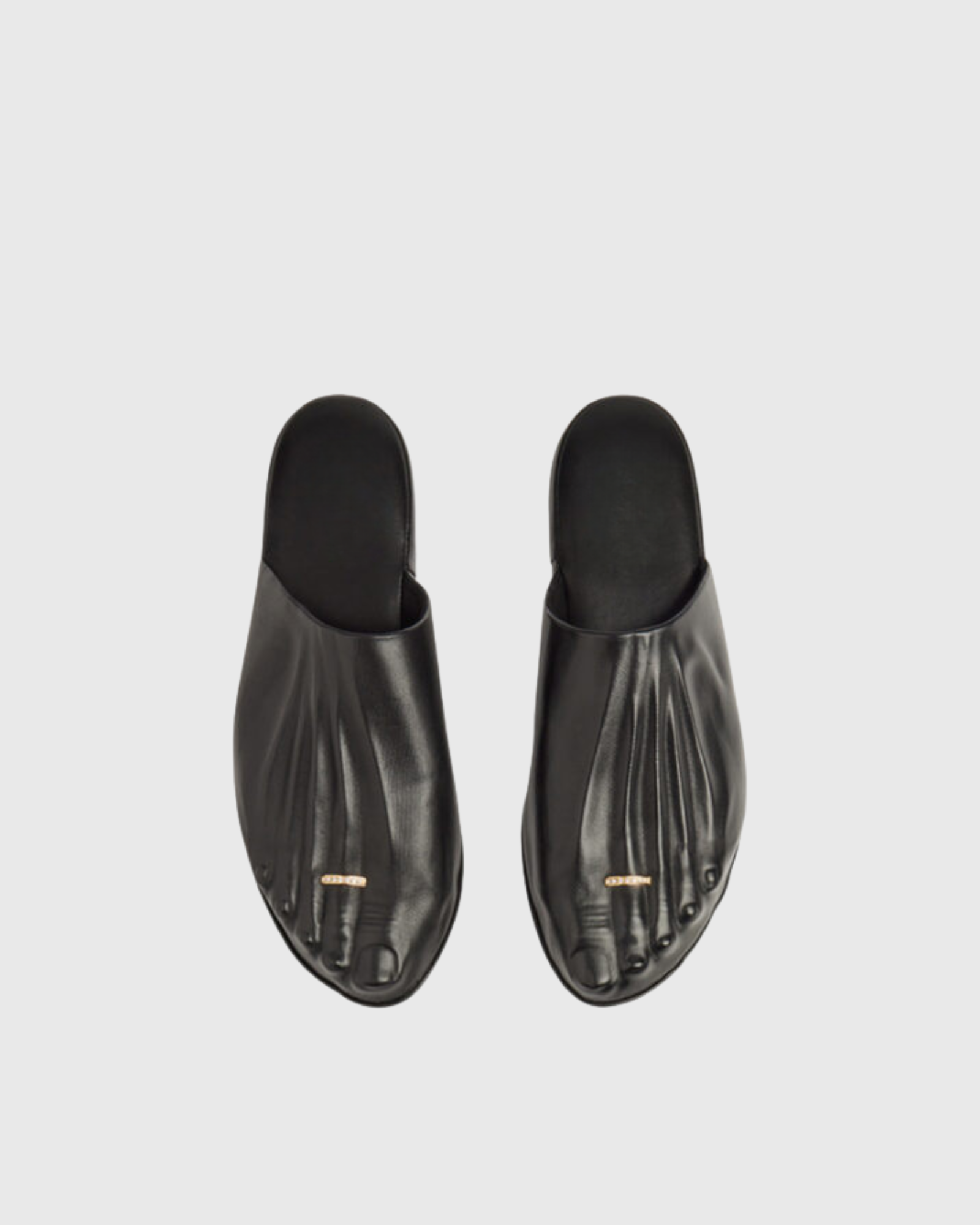 Wanda Ring Buckle Slippers In Black