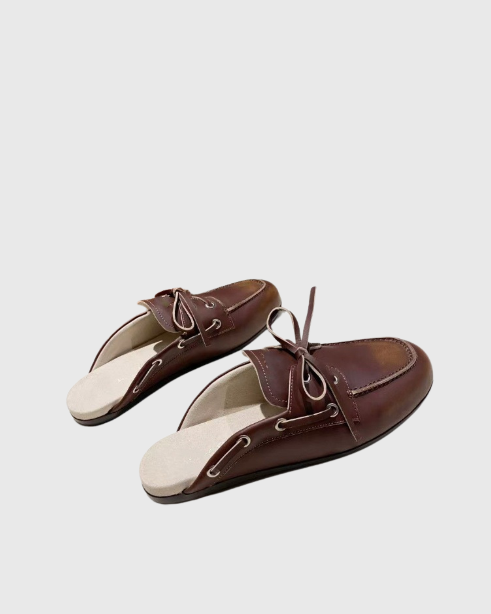 Ethan Leather Bow Strap Mule Loafer In Dark Brown