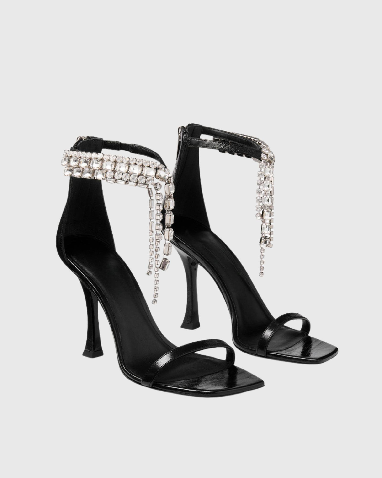 Vasan Rhinestone Single Strap Sandals In Black