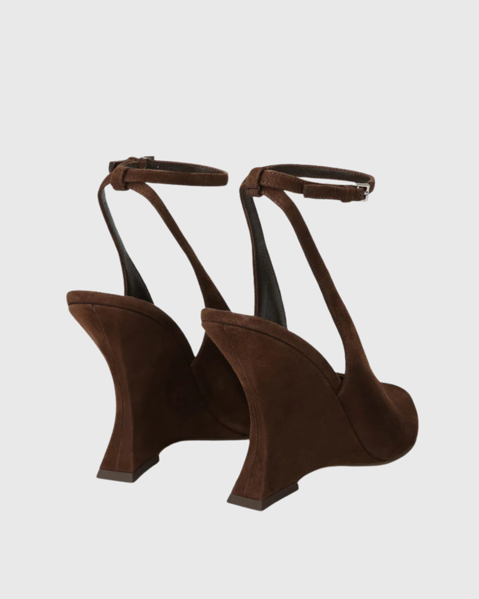 Eki Suede Open Toe Wedge Pumps In Brown