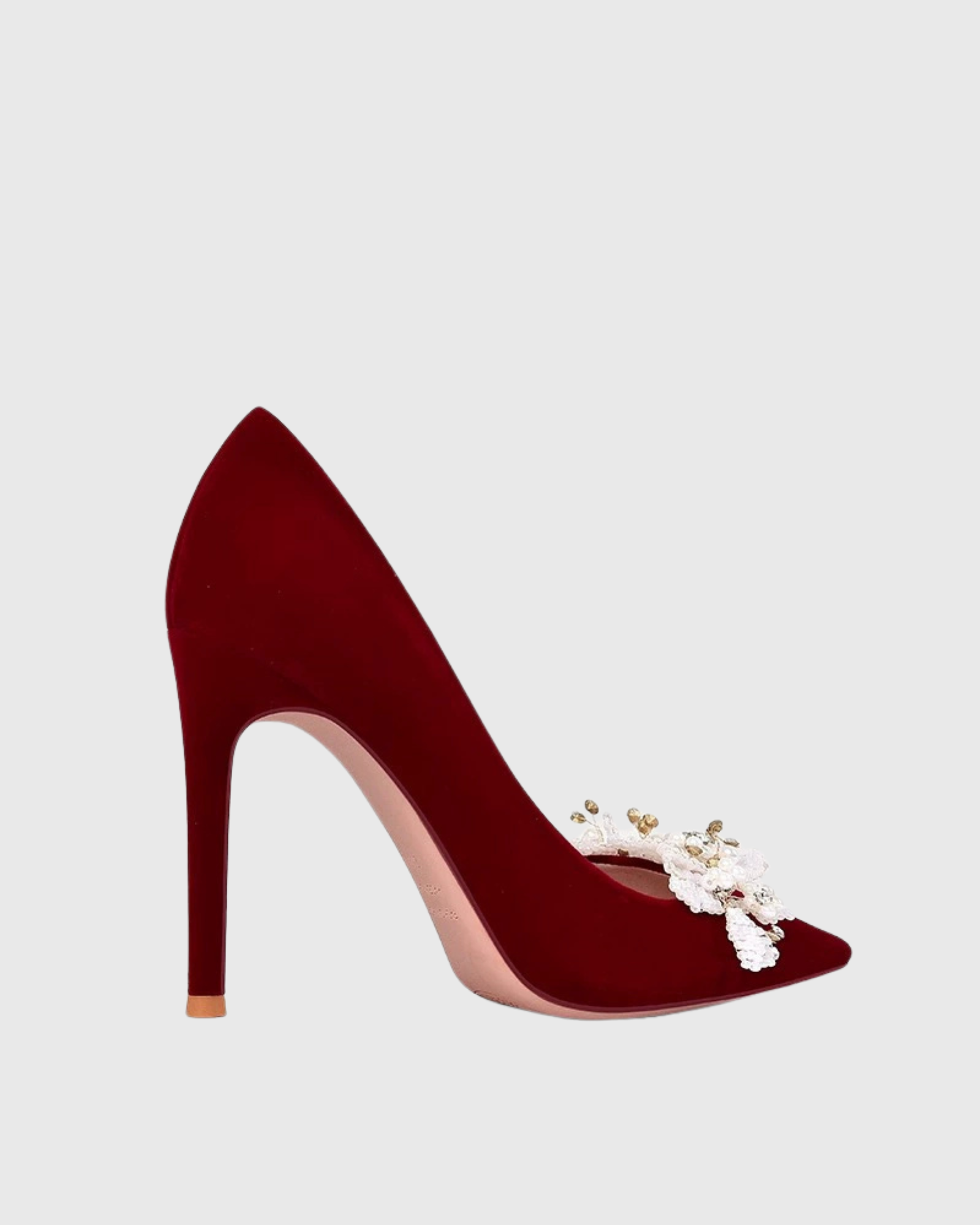 Vaike Snowflakes Velvet Pumps In Red