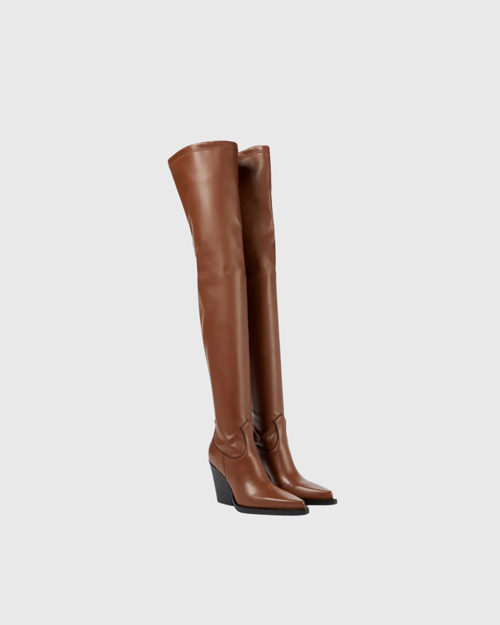 Rhodes Leather Over The Knee Boots In Brown