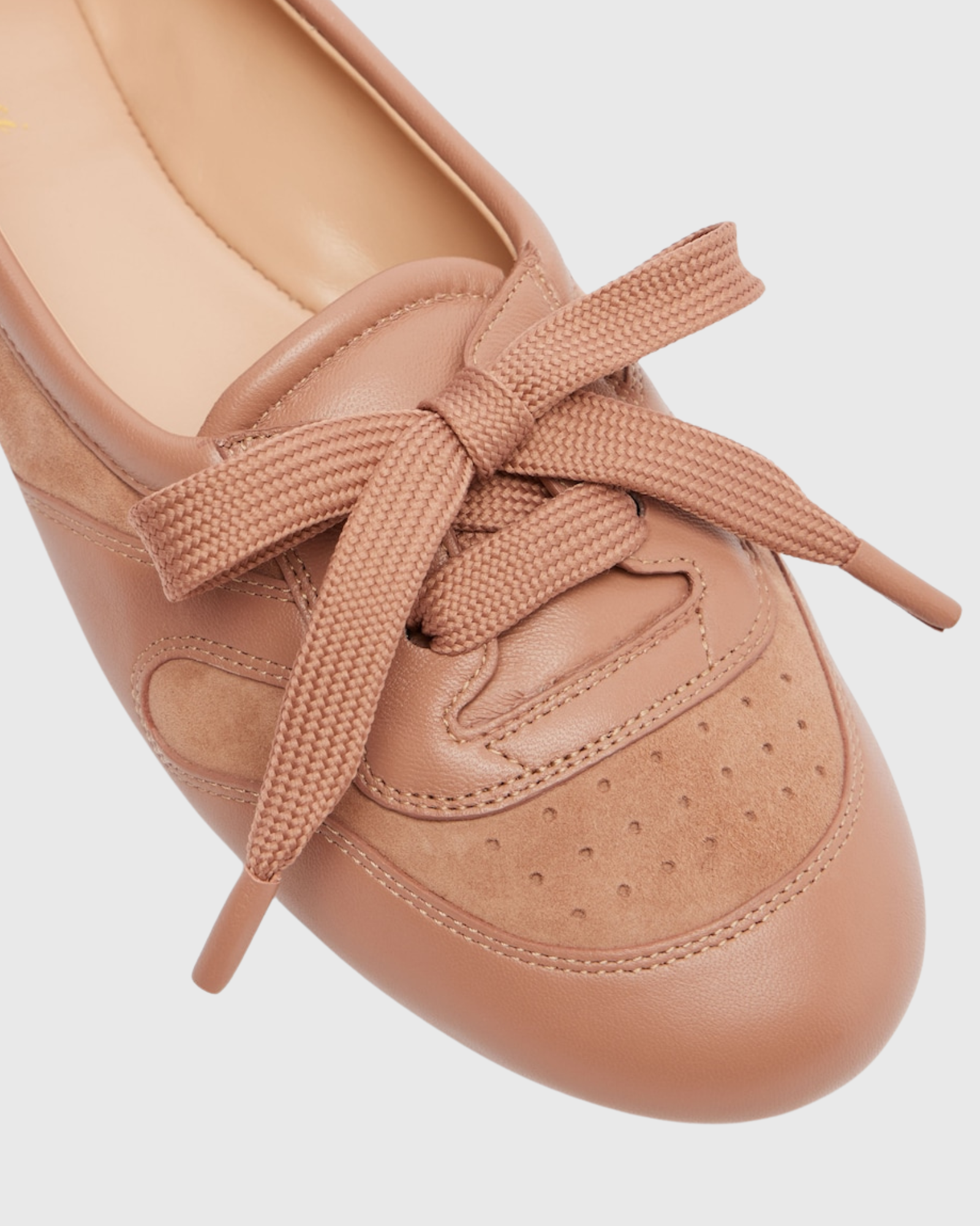 Juta Tie Up Trimmed Ballet Flats In Brown