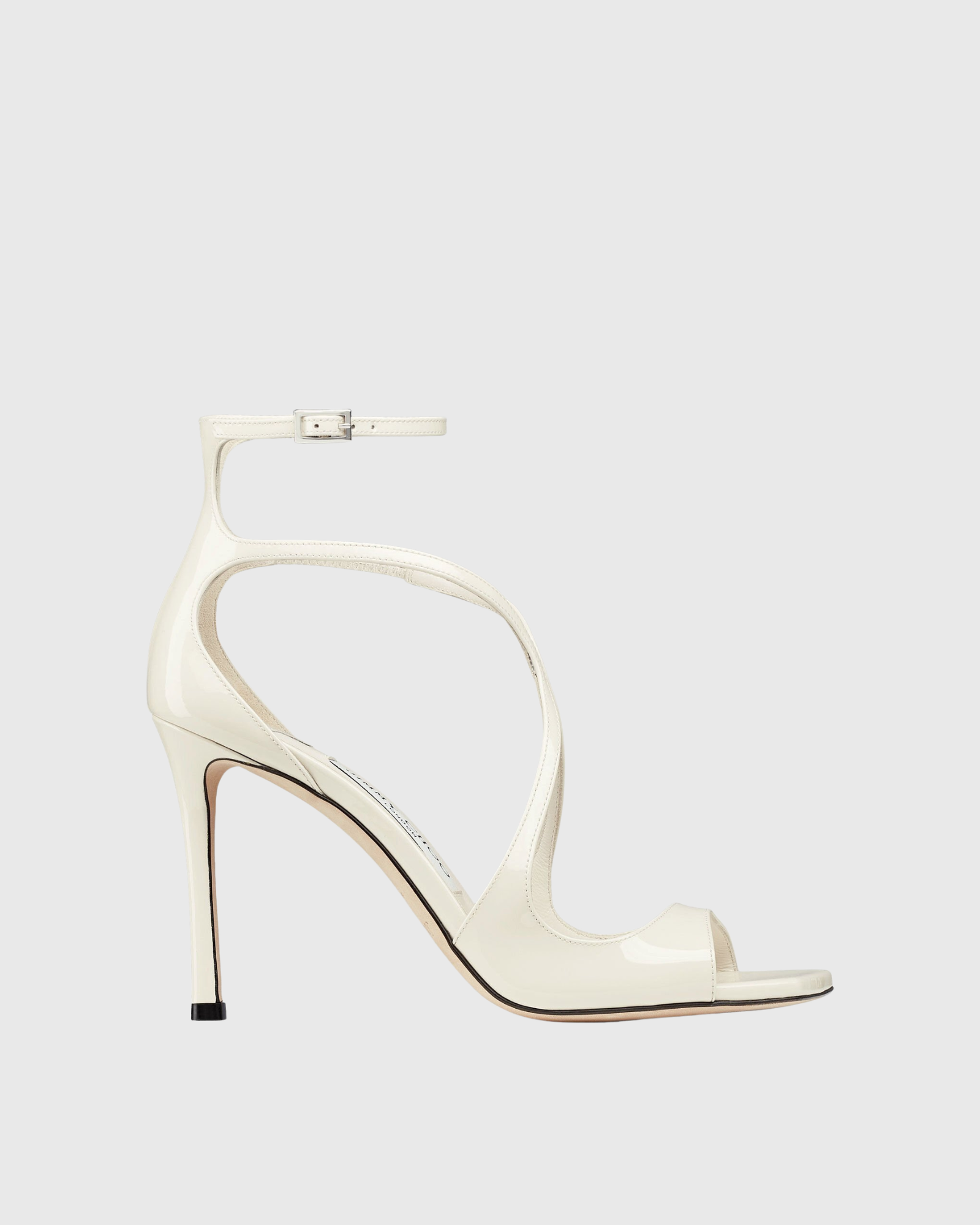Aryana Patent Leather Strap Sandals In White