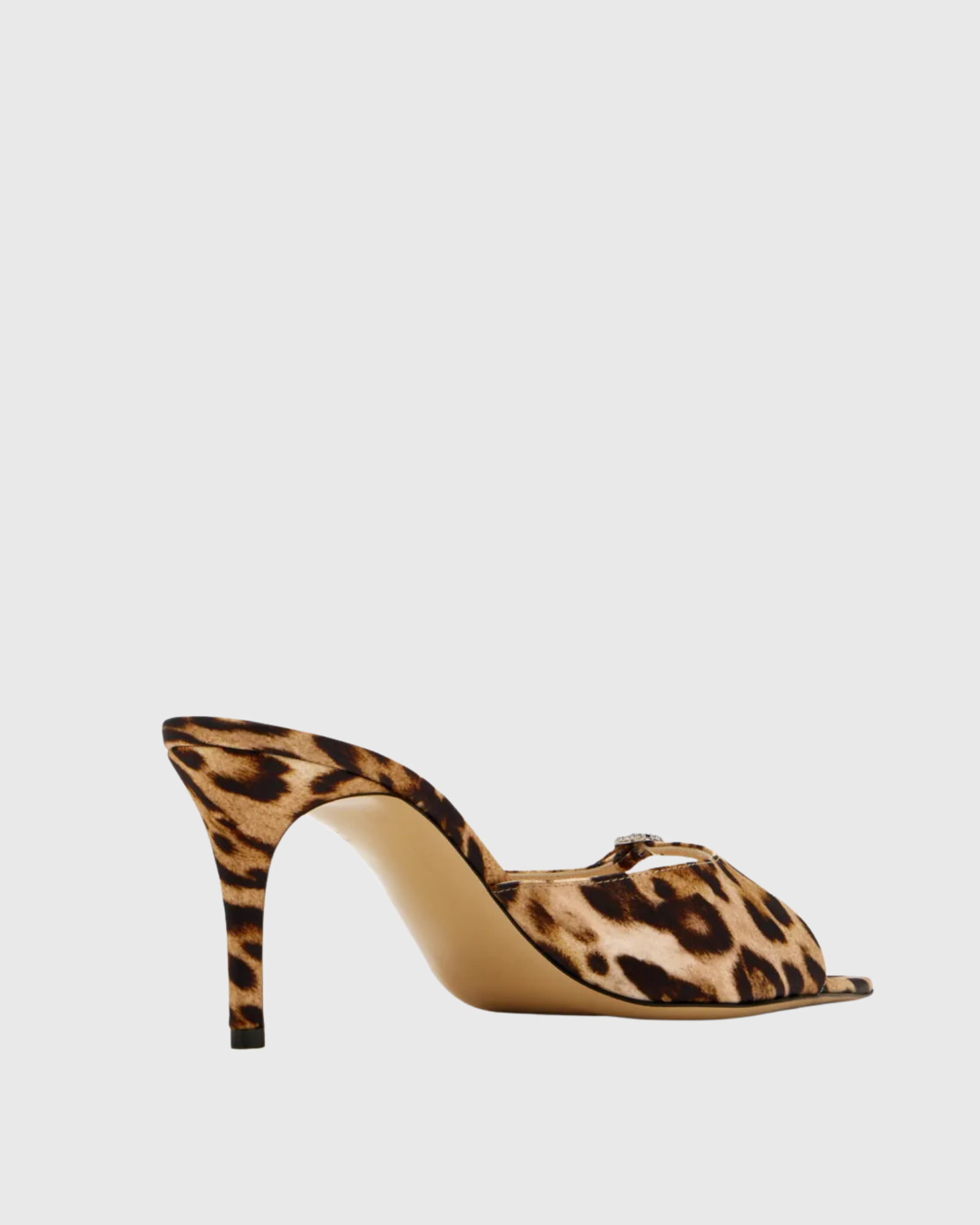 Jaciara Satin Leopard Print Mules 