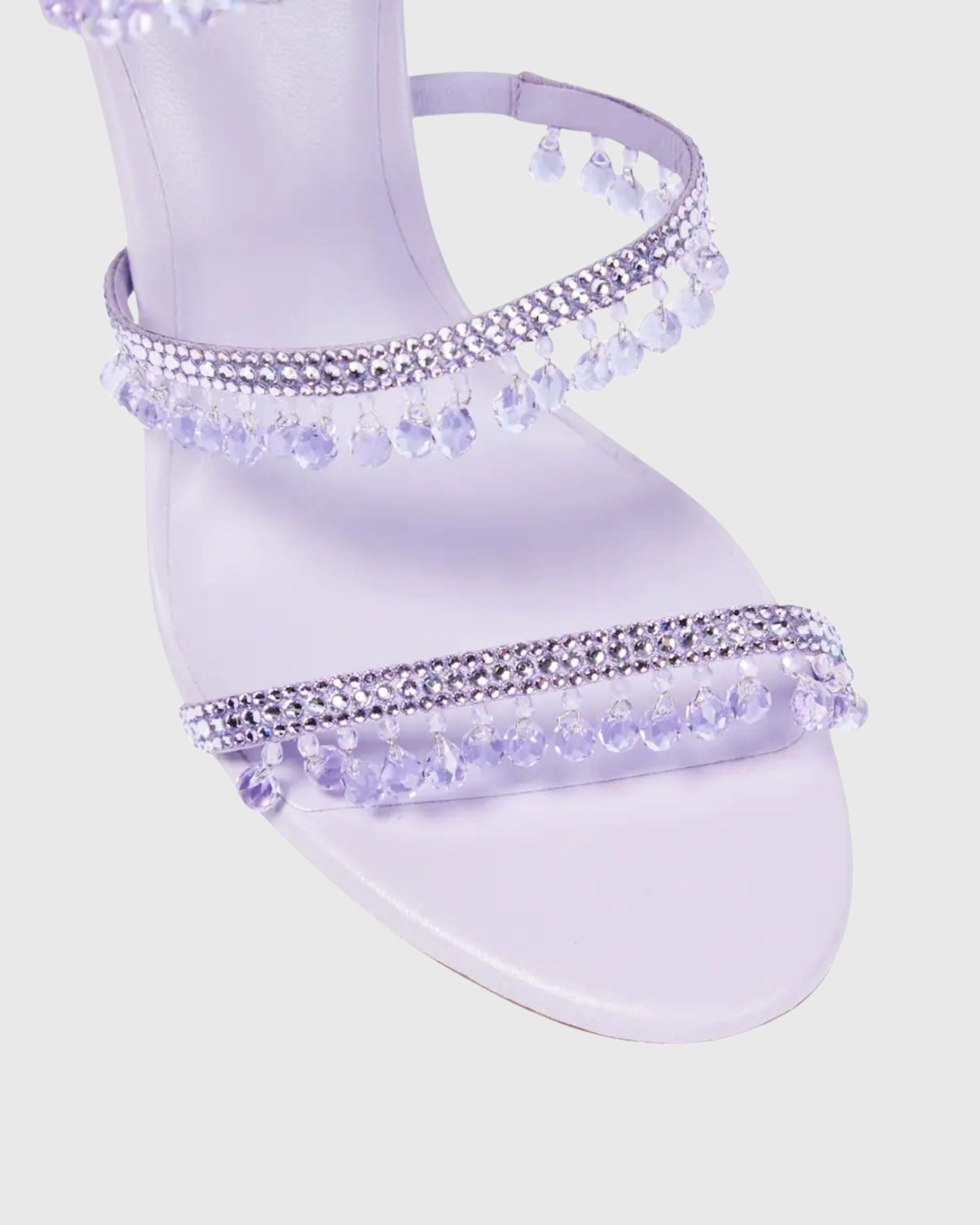 Elisa Diamond Fringe Snake Sandals In Violet