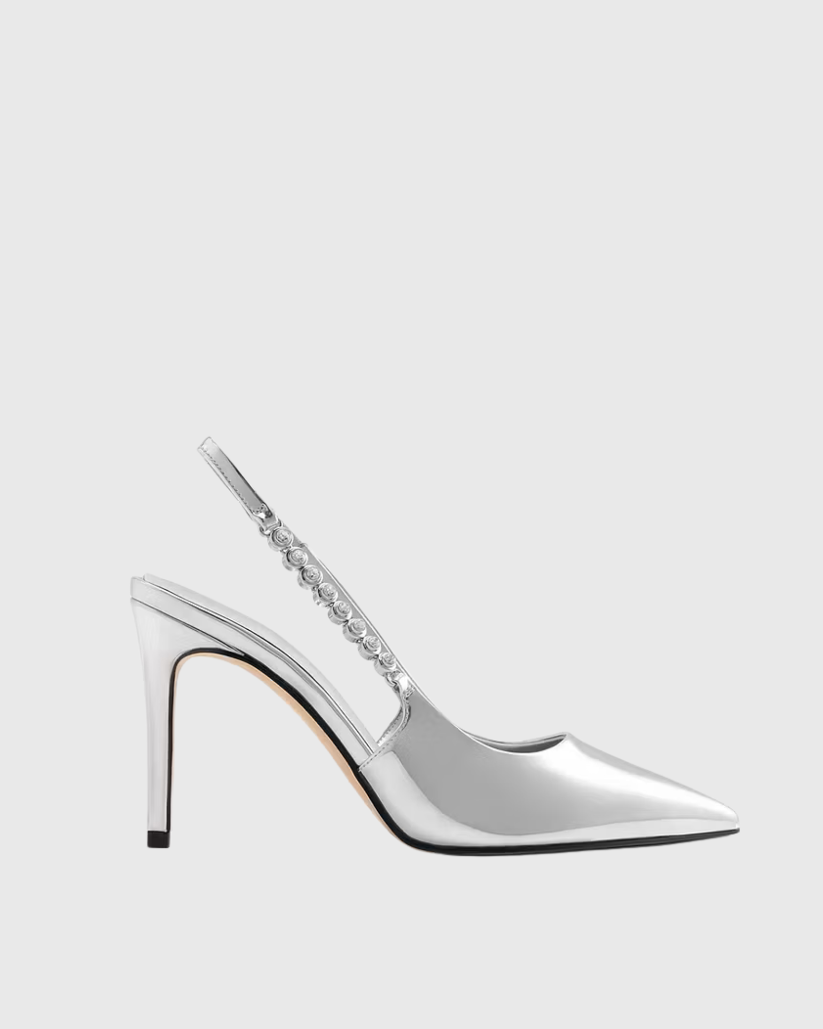 Maren Rhinestone Chain Stiletto Sandals In Silver