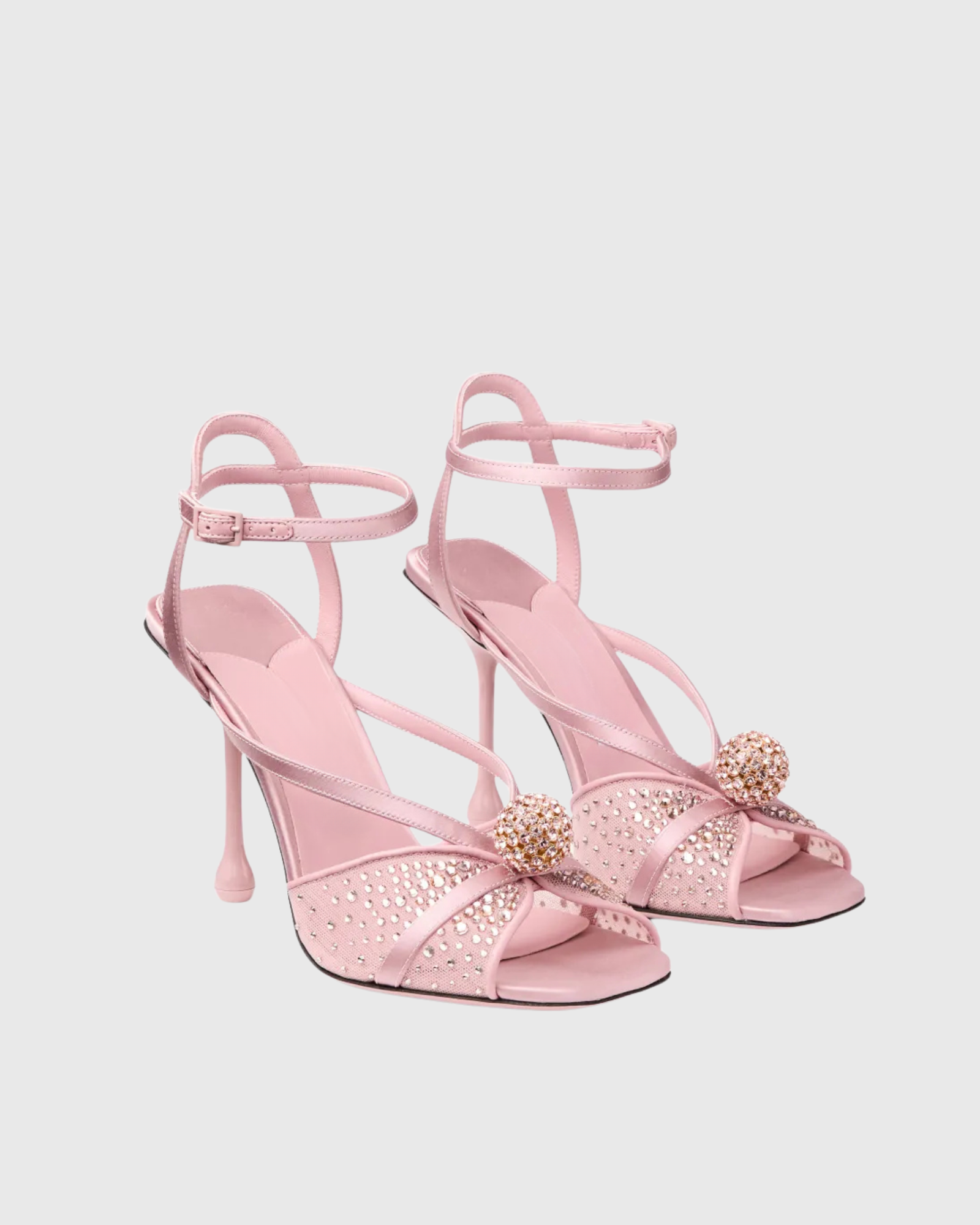 Prescott Rhinestone Mesh Mules In Pink